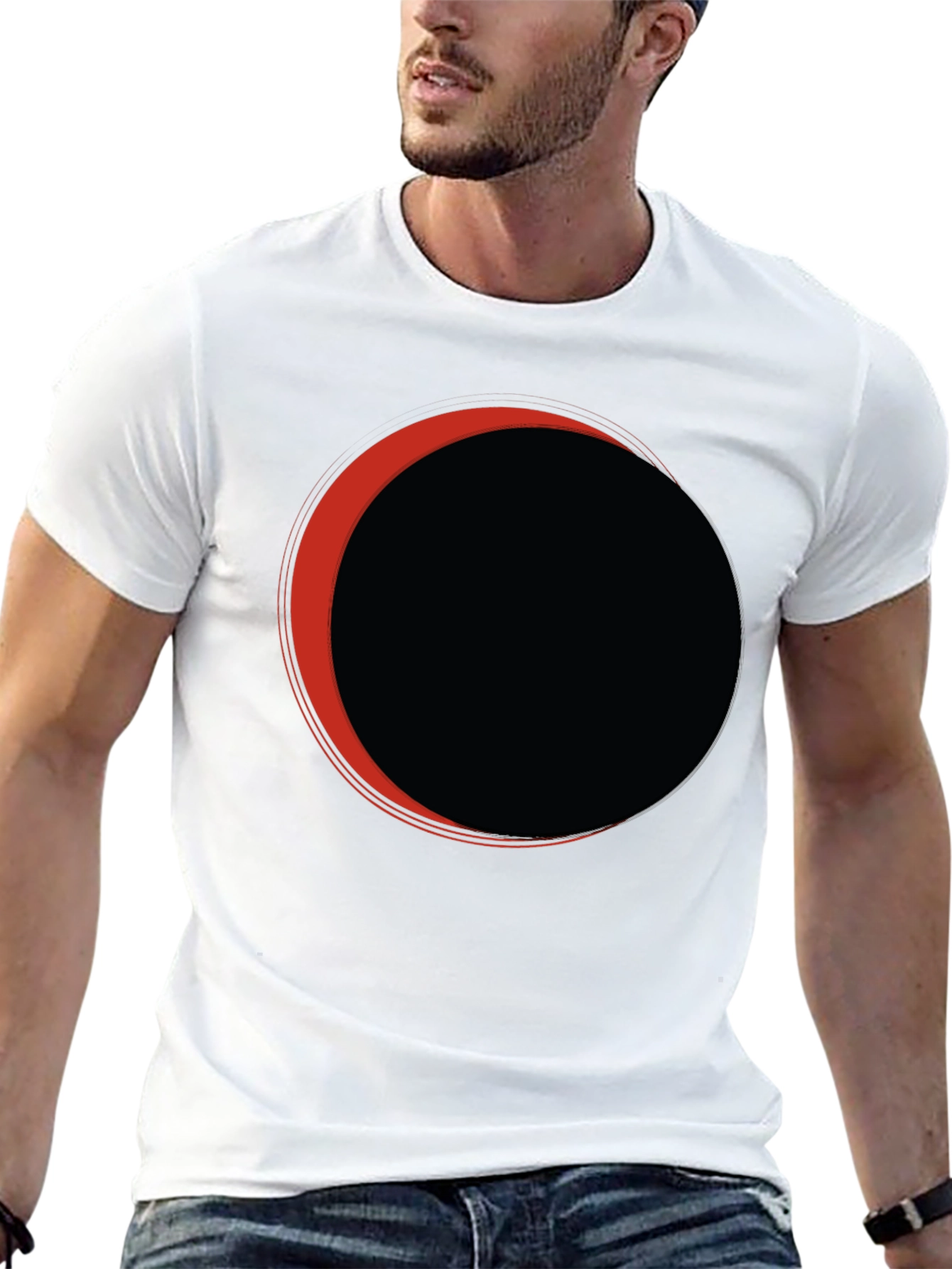Eclipse Graphic Tee - Black Casual T-Shirt