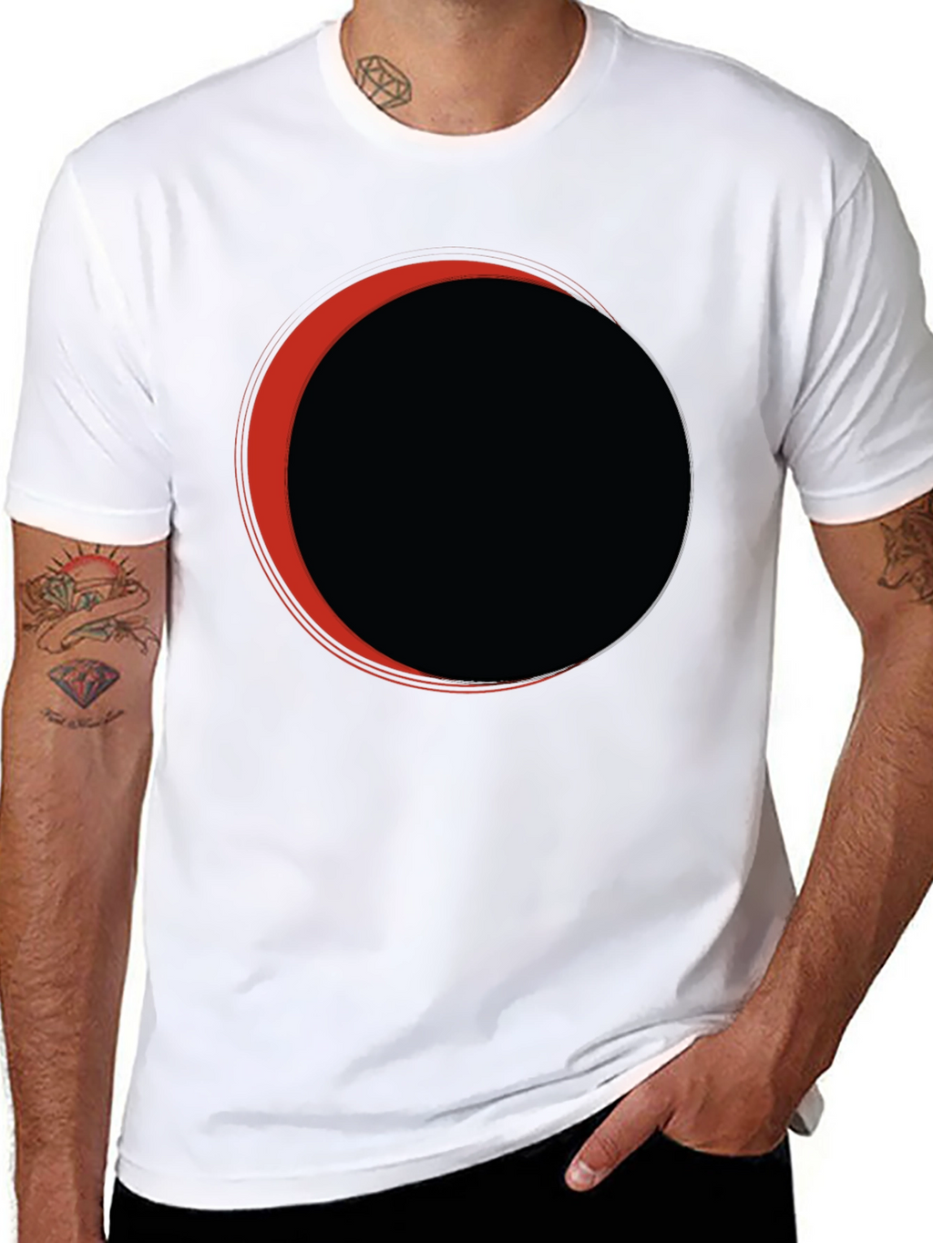 Eclipse Graphic Tee - Black Casual T-Shirt