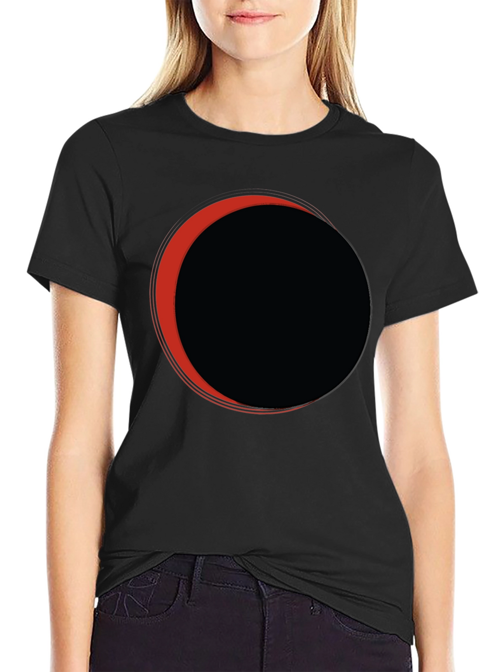 Eclipse Graphic Tee - Black Casual T-Shirt