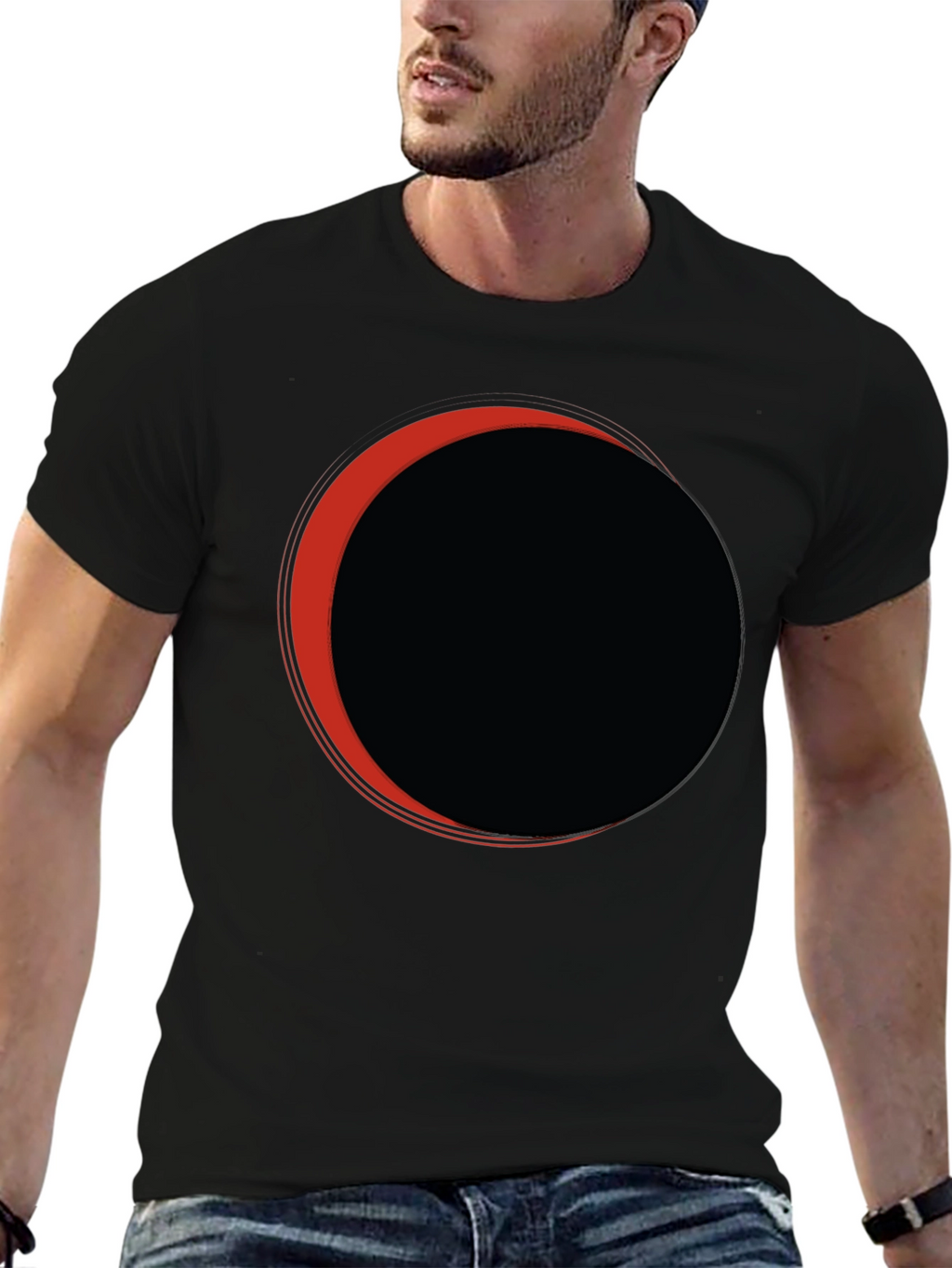 Eclipse Graphic Tee - Black Casual T-Shirt