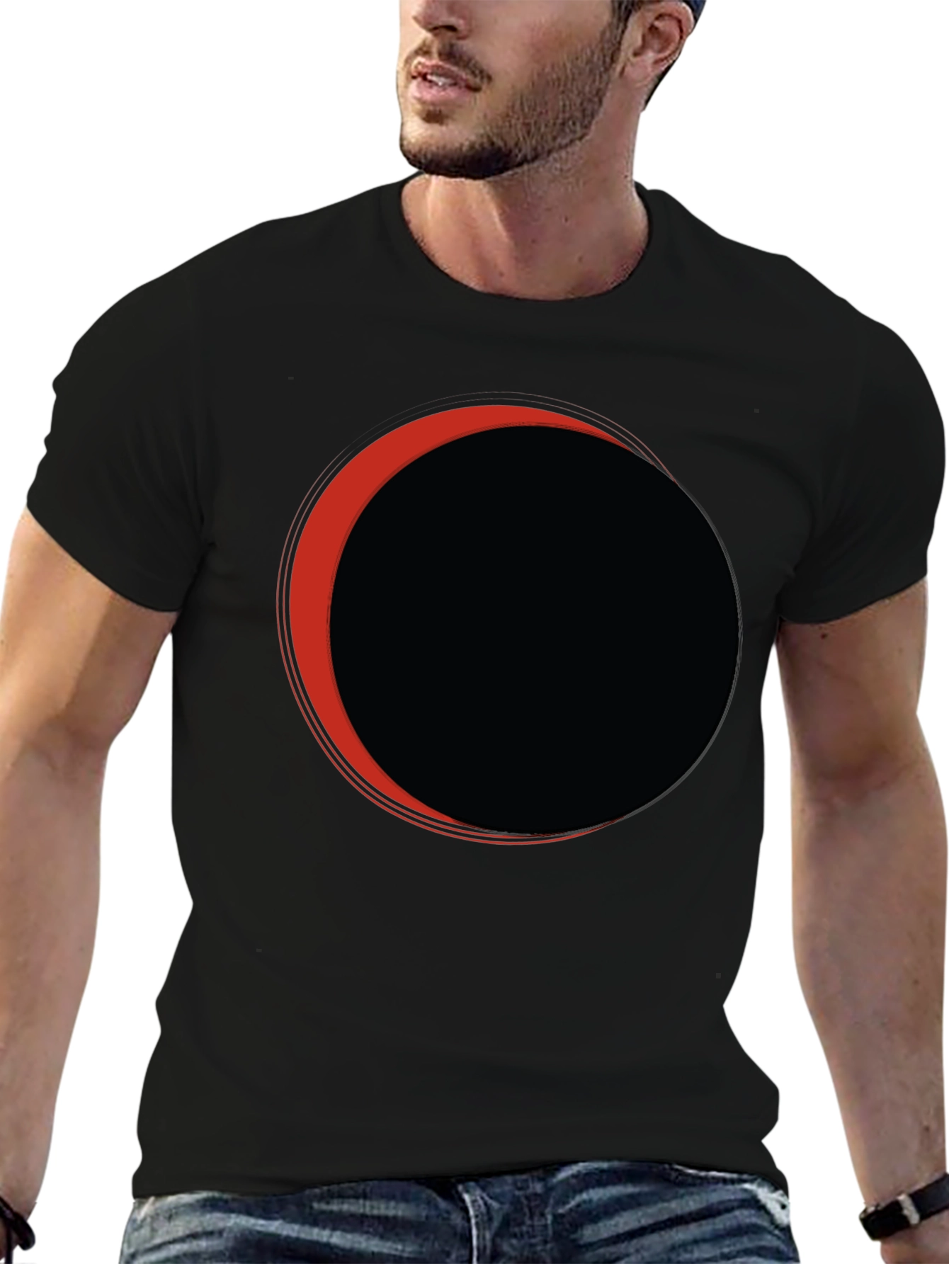 Eclipse Graphic Tee - Black Casual T-Shirt