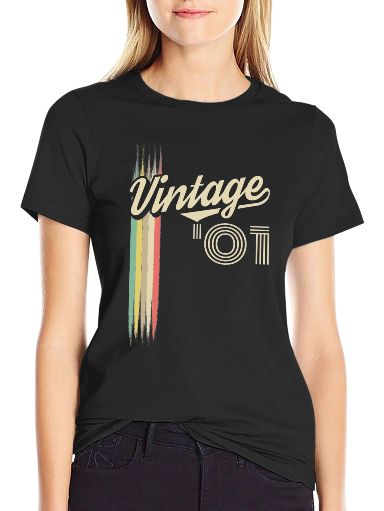 Vintage Style Black T-Shirt