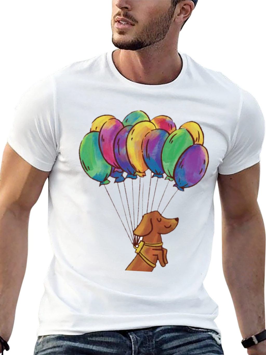 Dachshund Balloon Ride Graphic Tee