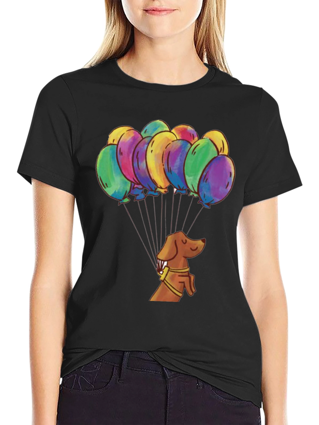 Dachshund Balloon Ride Graphic Tee