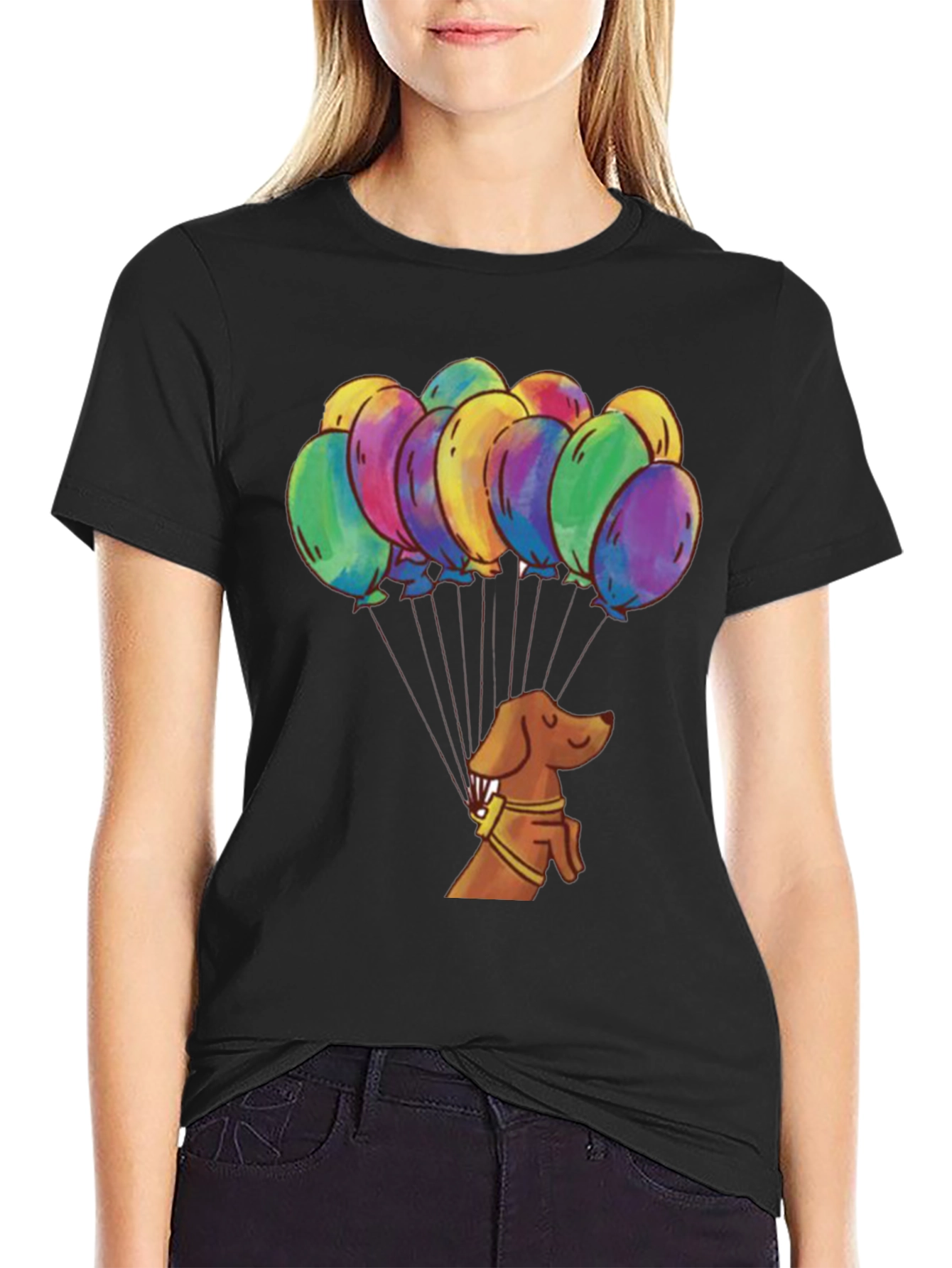 Dachshund Balloon Ride Graphic Tee