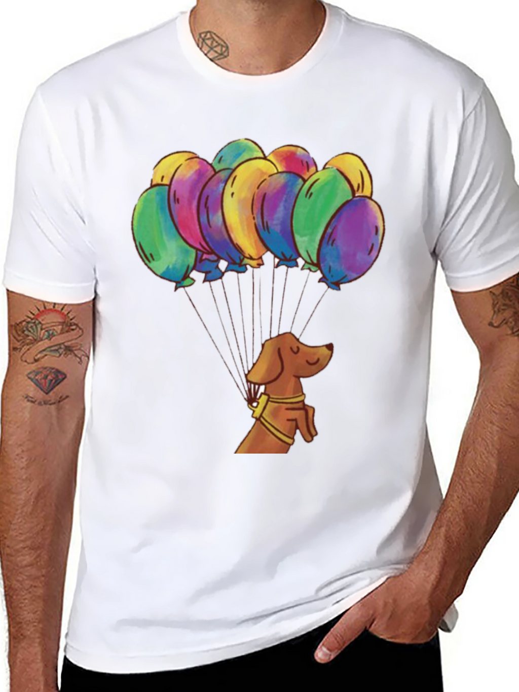 Dachshund Balloon Ride Graphic Tee