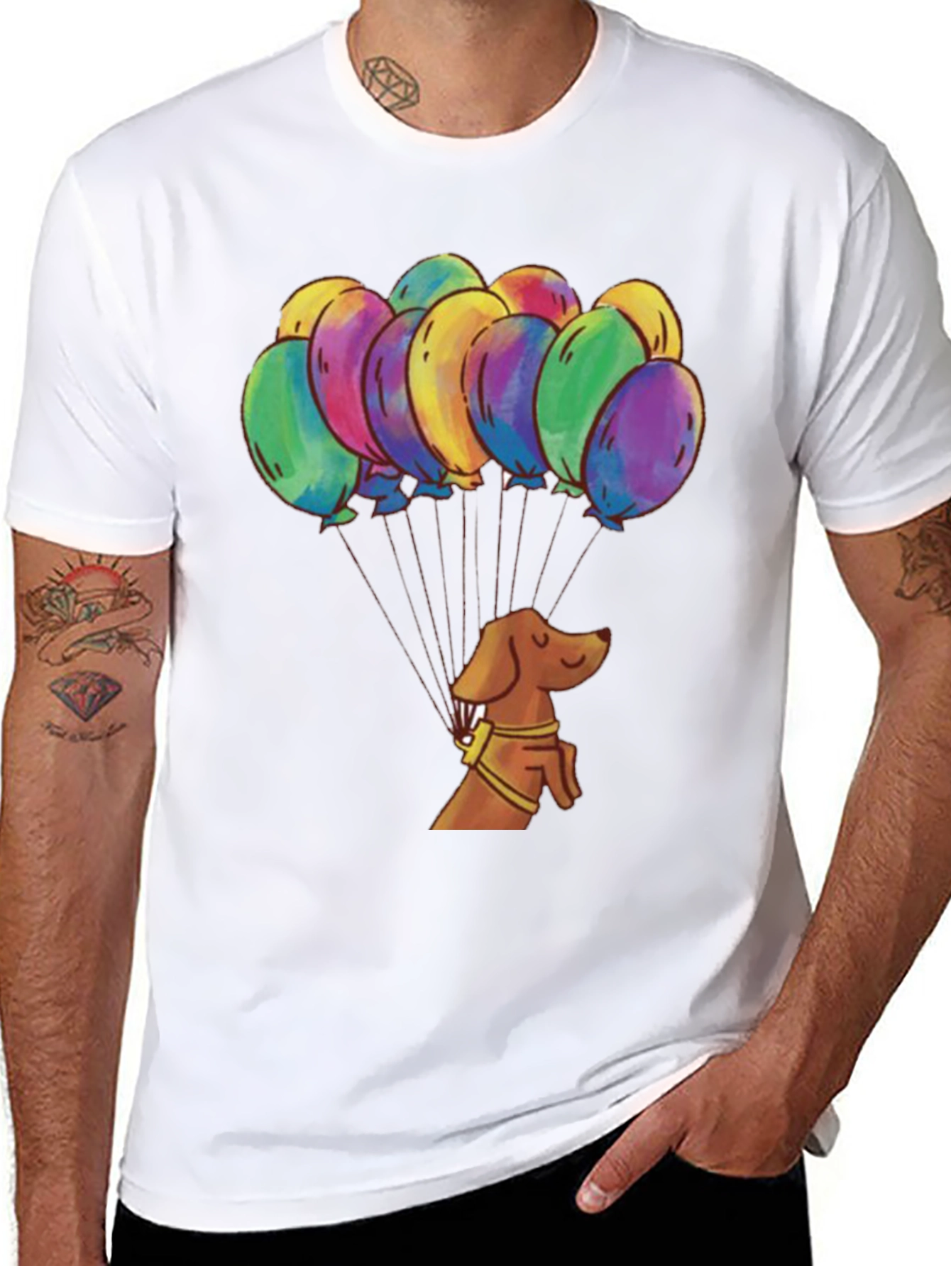 Dachshund Balloon Ride Graphic Tee