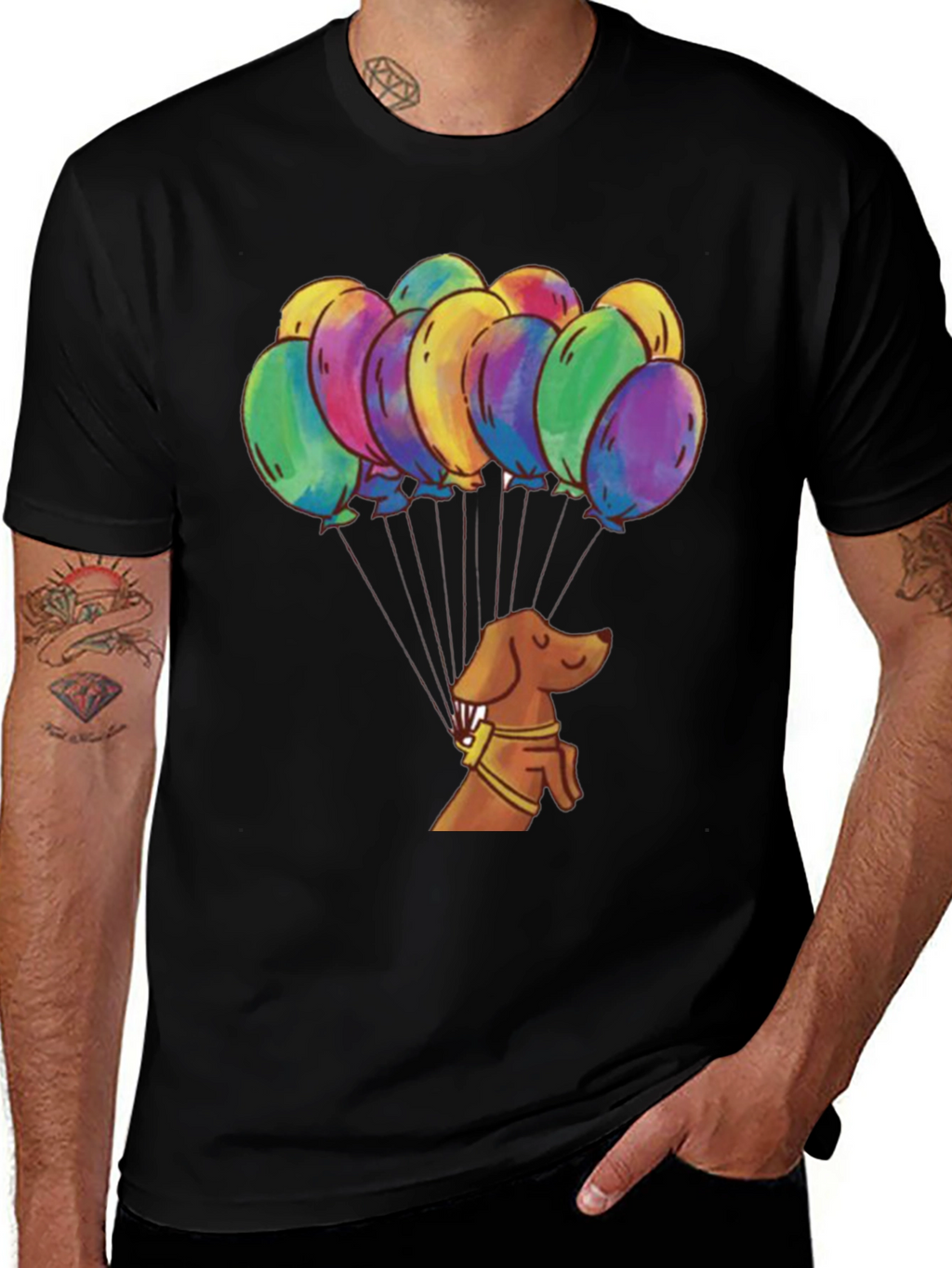 Dachshund Balloon Ride Graphic Tee