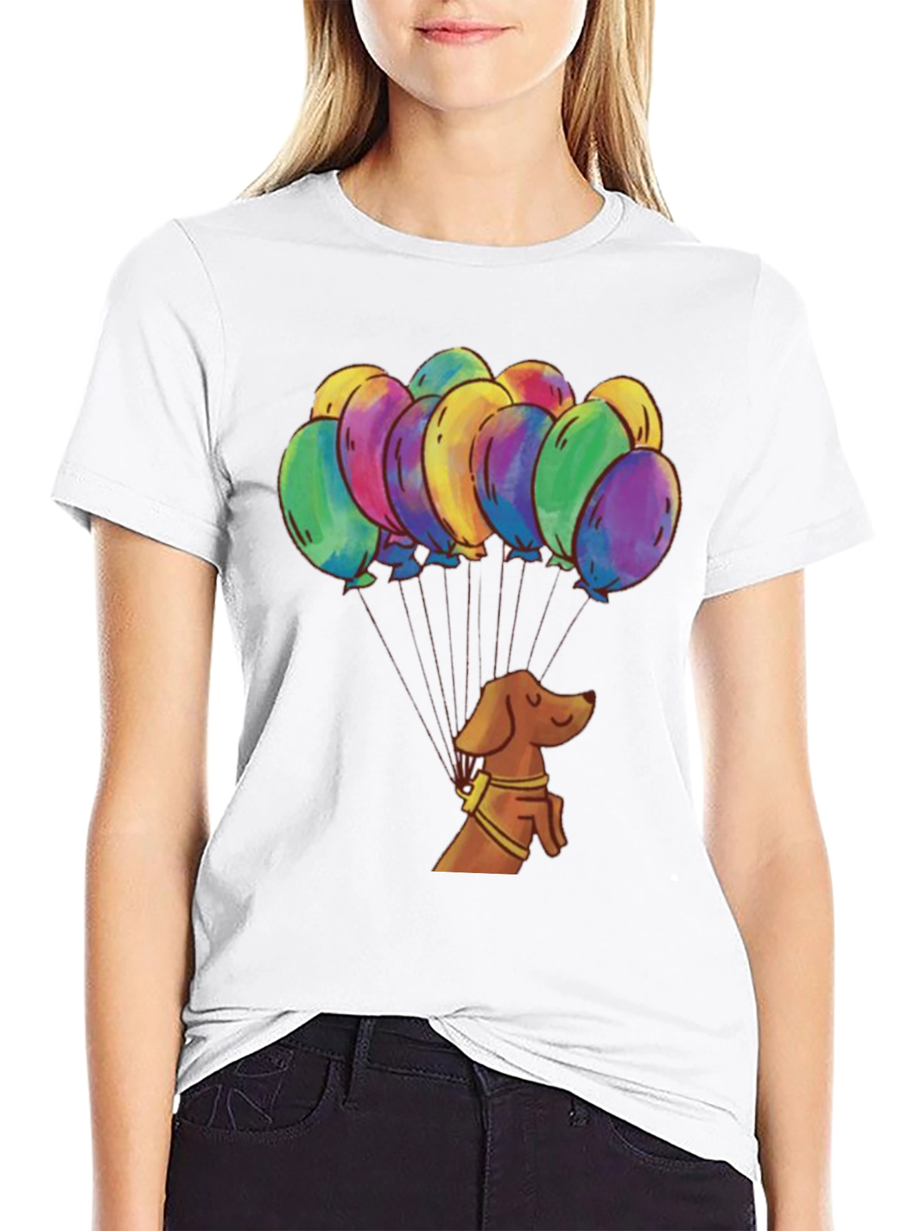 Dachshund Balloon Ride Graphic Tee