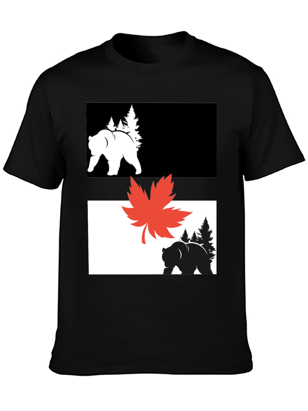 Bear & Maple Leaf Graphic Tee