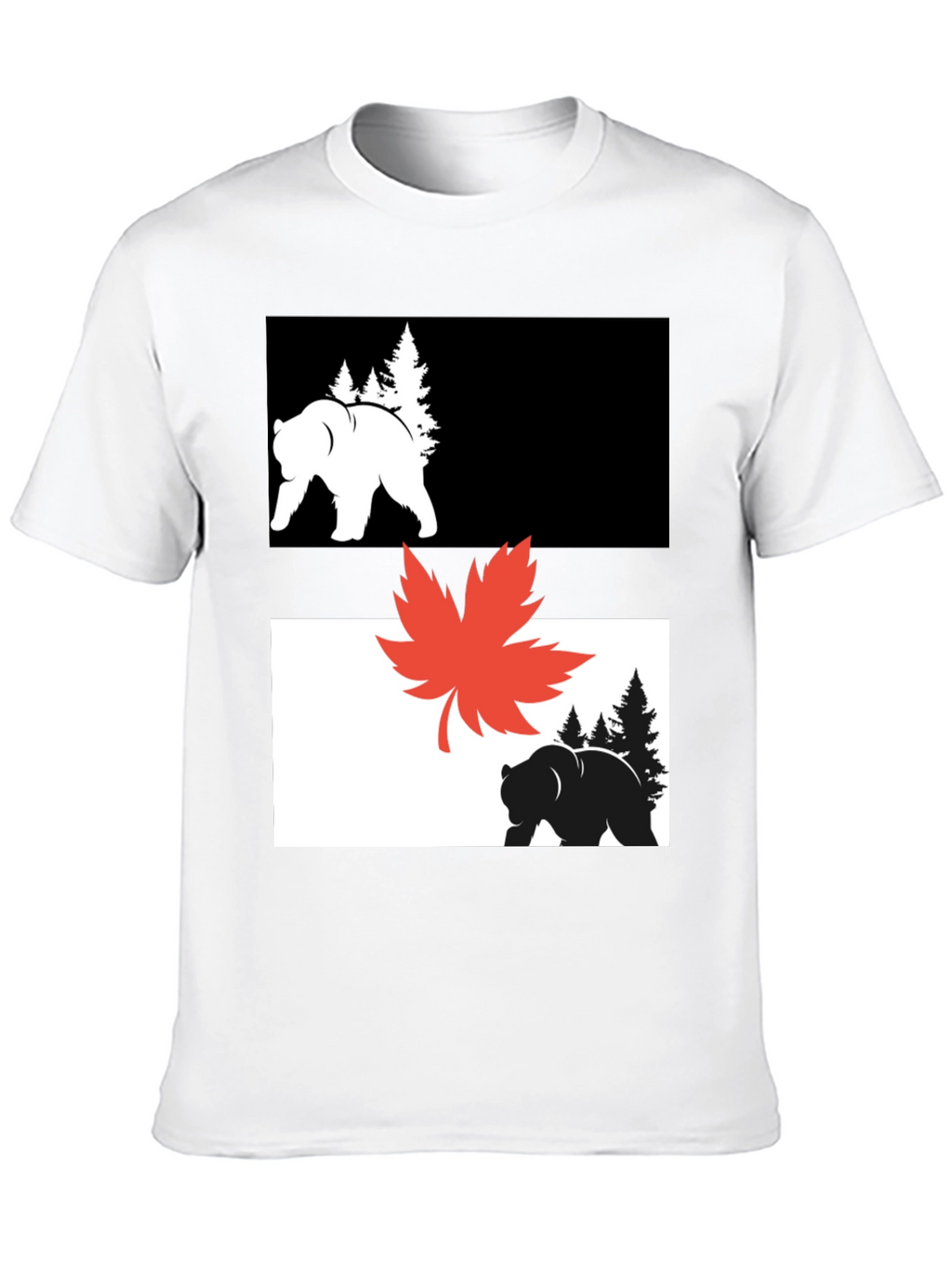 Bear & Maple Leaf Graphic Tee