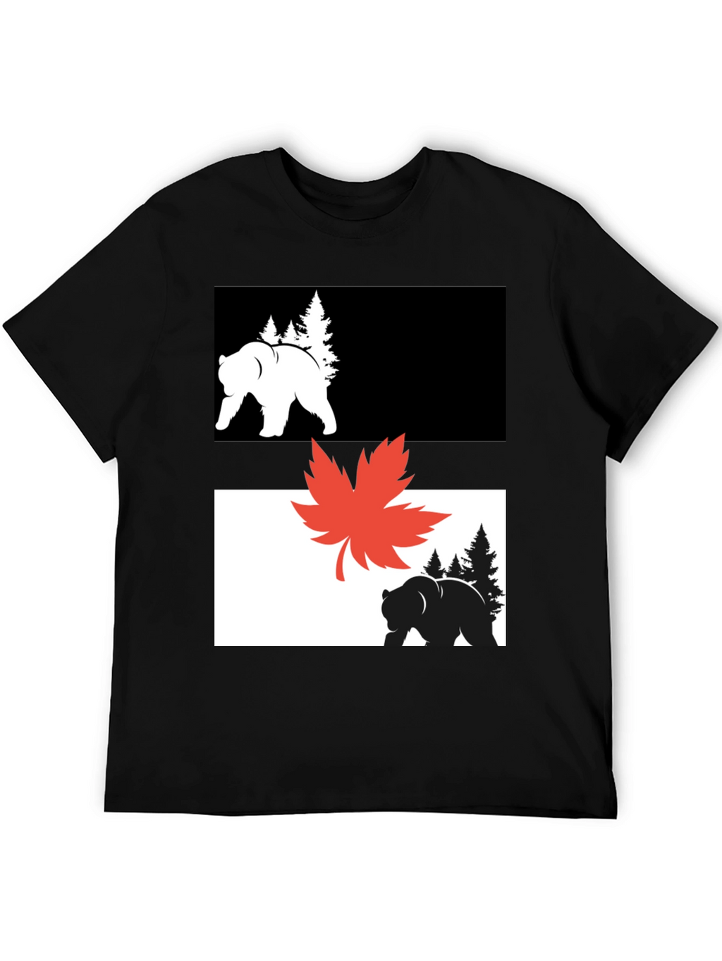 Bear & Maple Leaf Graphic Tee