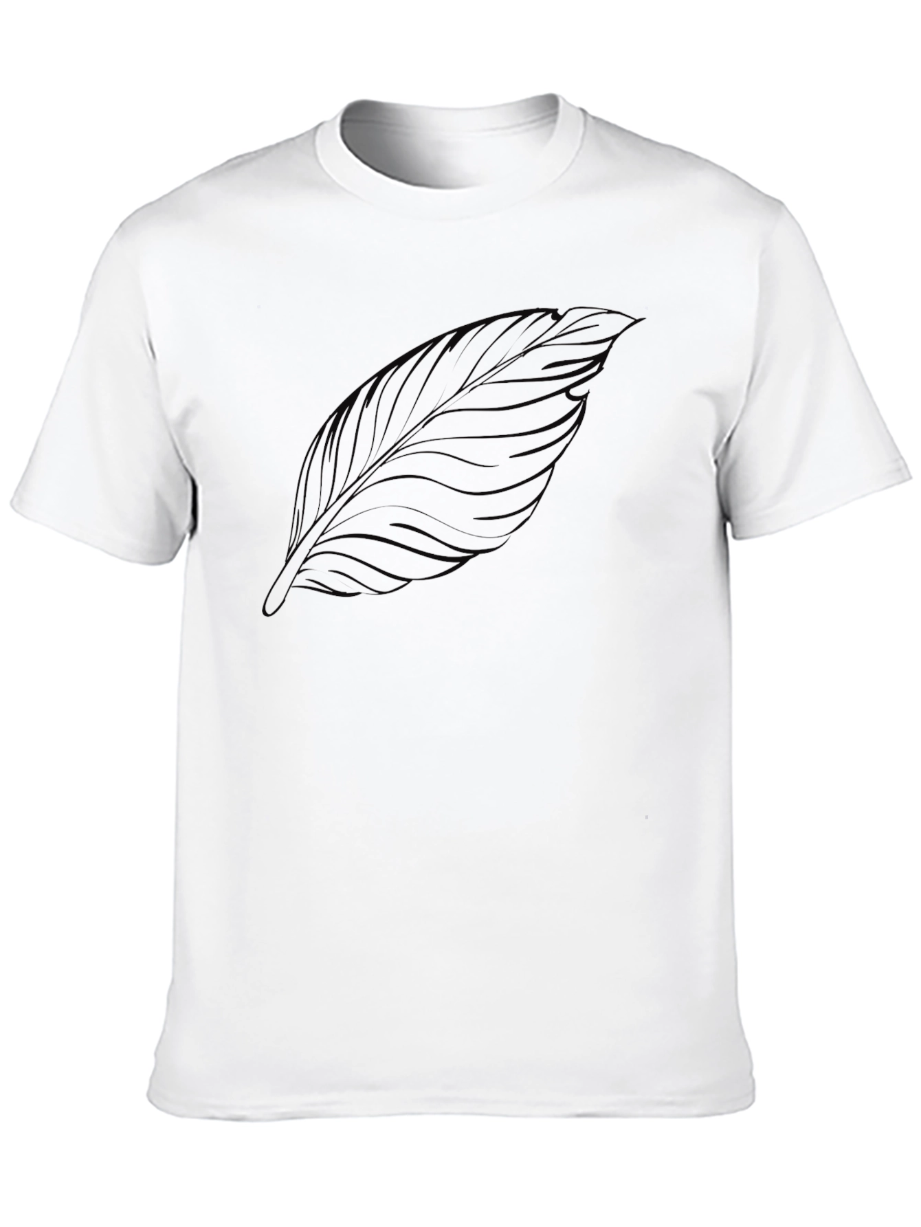 Mens Black Leaf Graphic T-Shirt