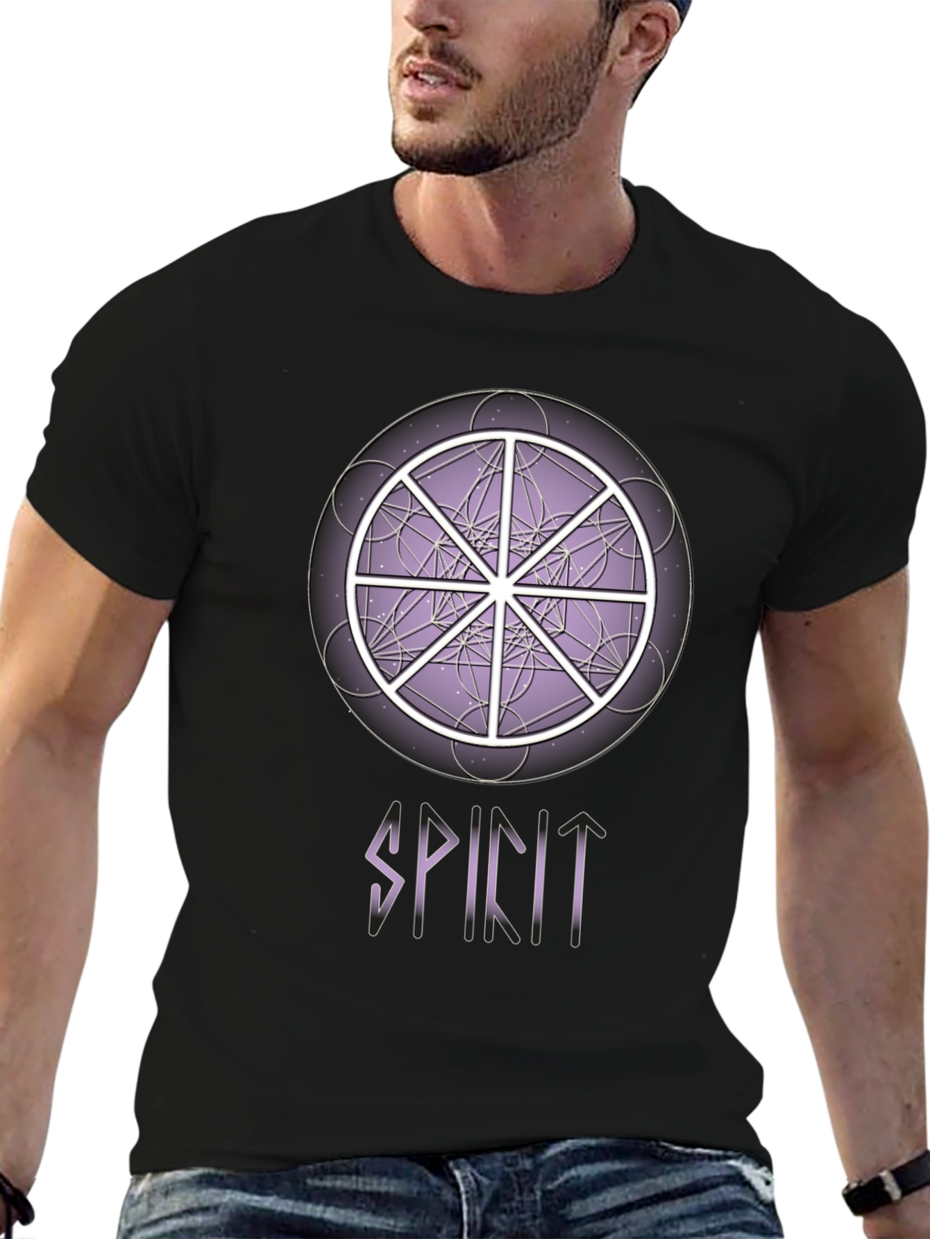 Spirit Wheel T-Shirt - Geometric Design Soft Cotton Tee