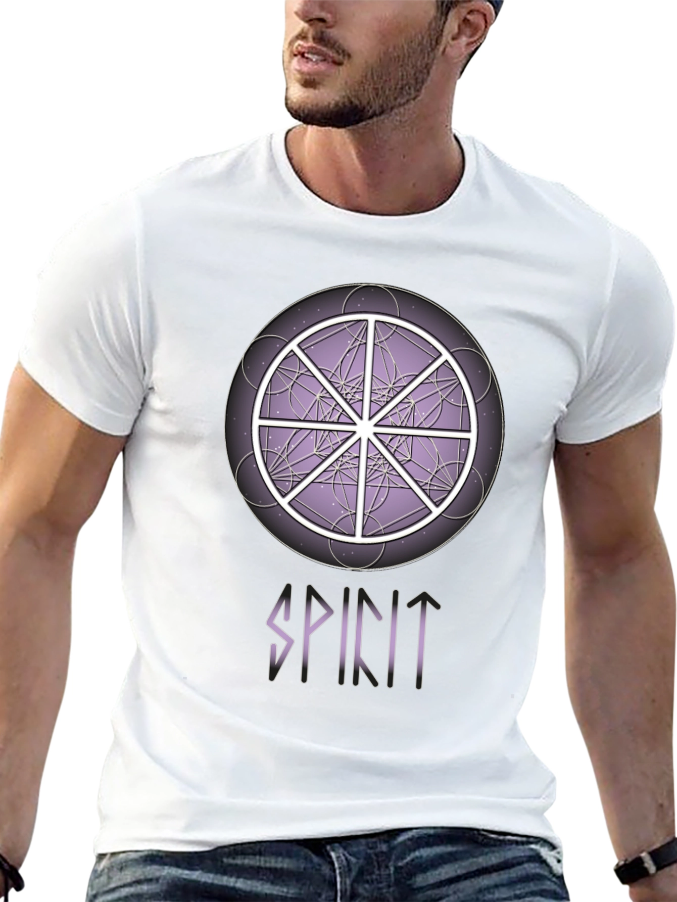 Spirit Wheel T-Shirt - Geometric Design Soft Cotton Tee