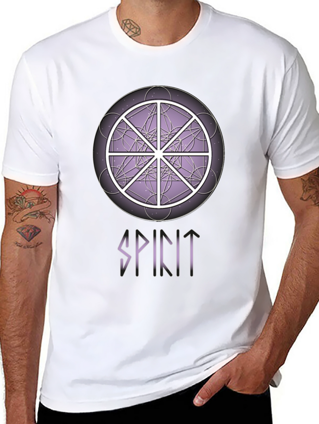 Spirit Wheel T-Shirt - Geometric Design Soft Cotton Tee