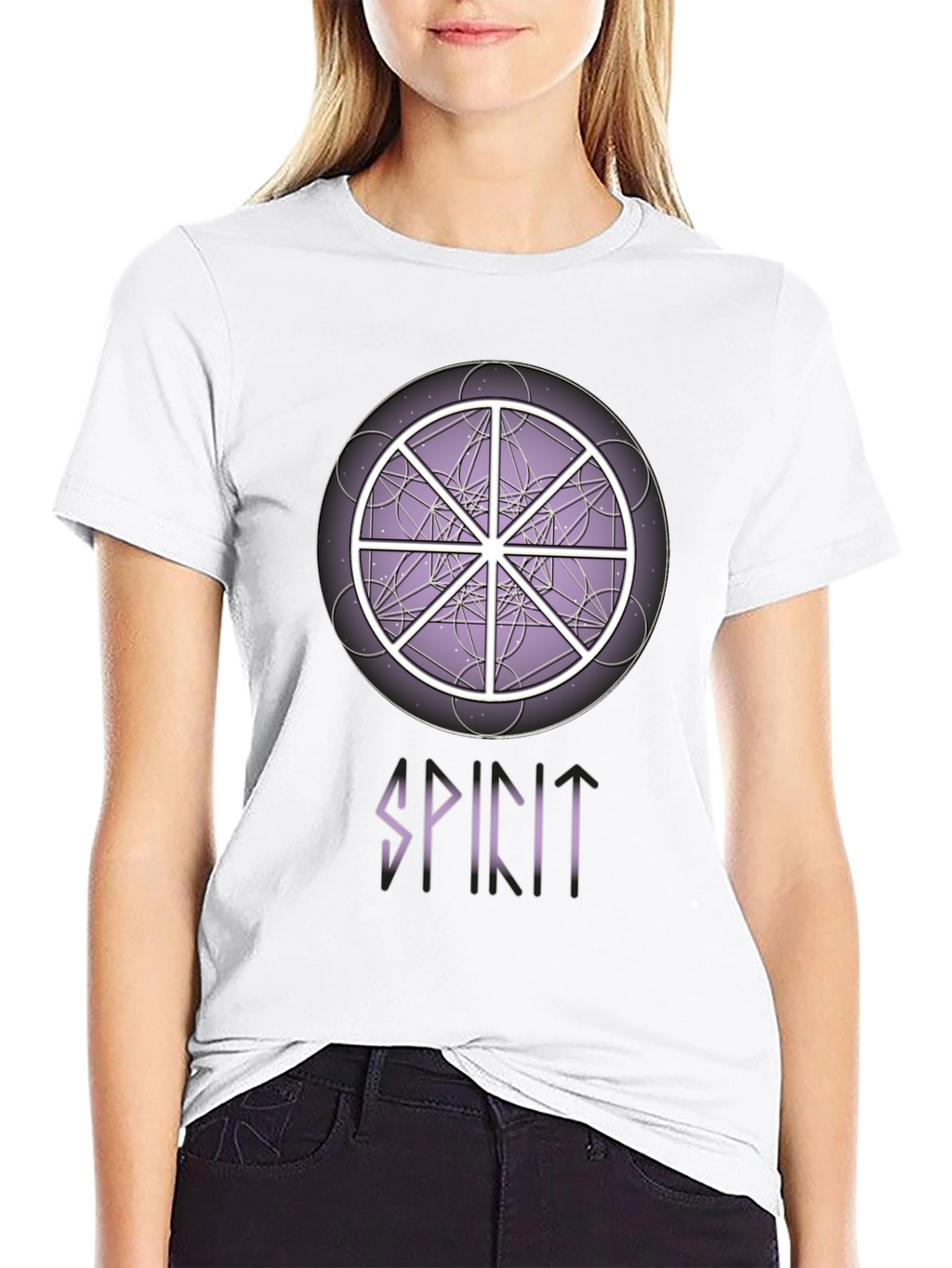 Spirit Wheel T-Shirt - Geometric Design Soft Cotton Tee