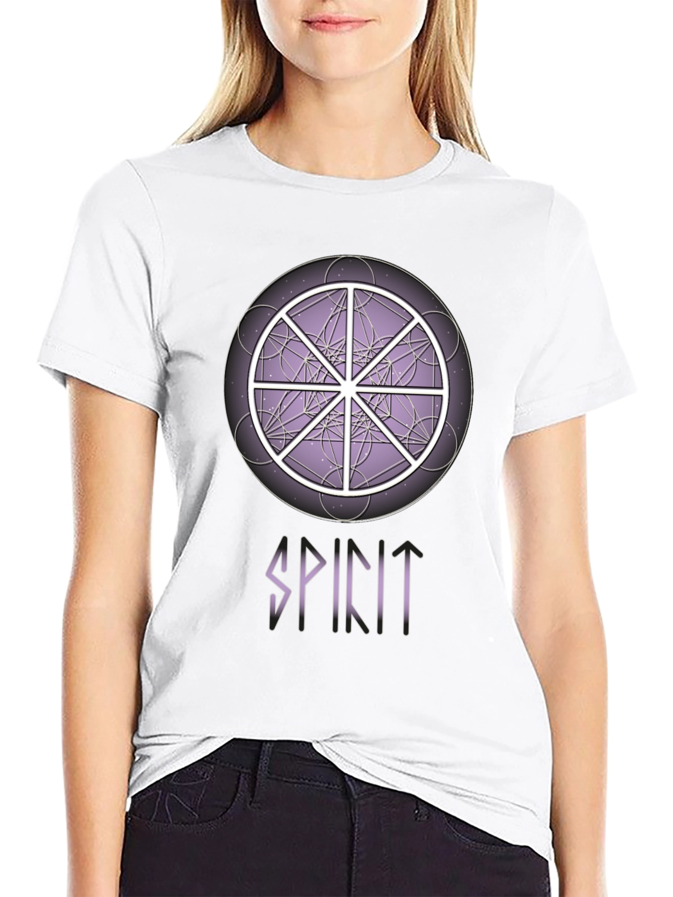 Spirit Wheel T-Shirt - Geometric Design Soft Cotton Tee