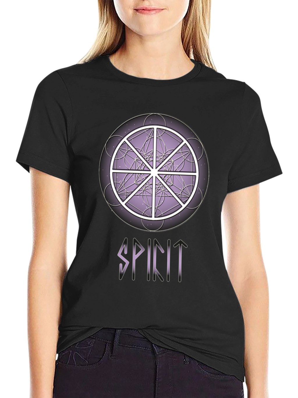 Spirit Wheel T-Shirt - Geometric Design Soft Cotton Tee