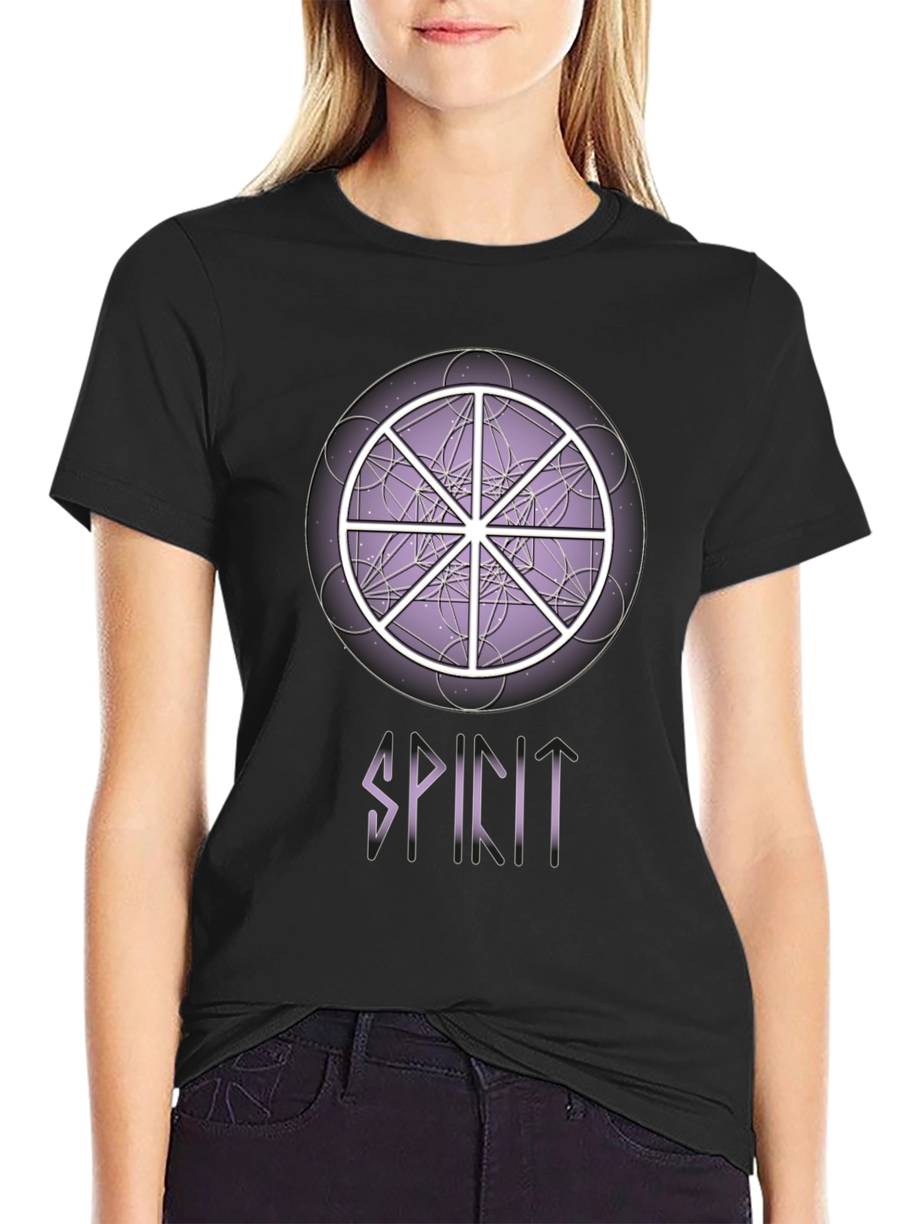 Spirit Wheel T-Shirt - Geometric Design Soft Cotton Tee