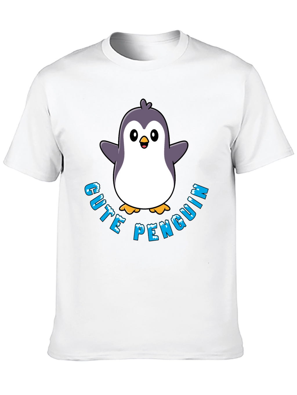 Cute Penguin Graphic T-Shirt - Black