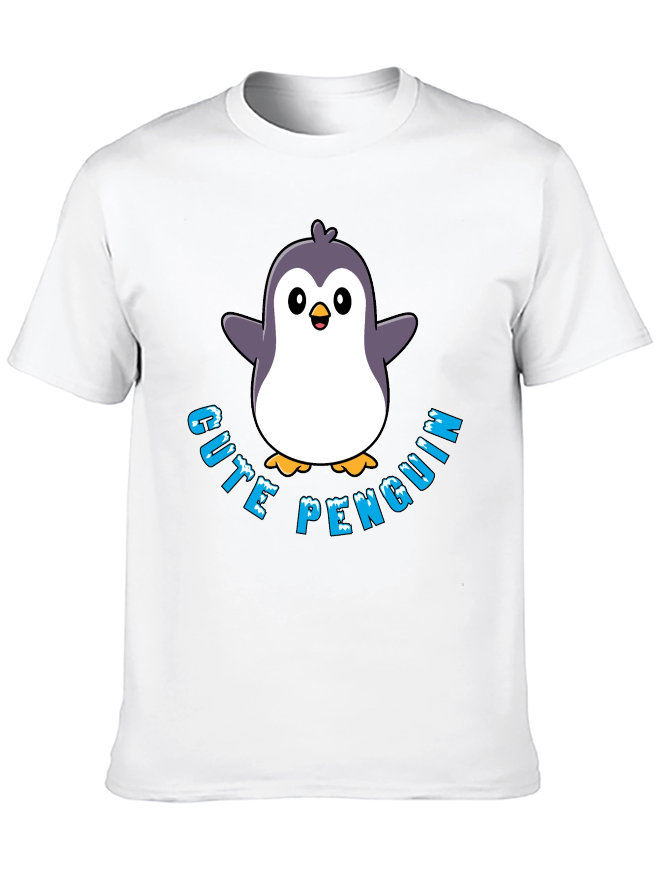 Cute Penguin Graphic T-Shirt - Black