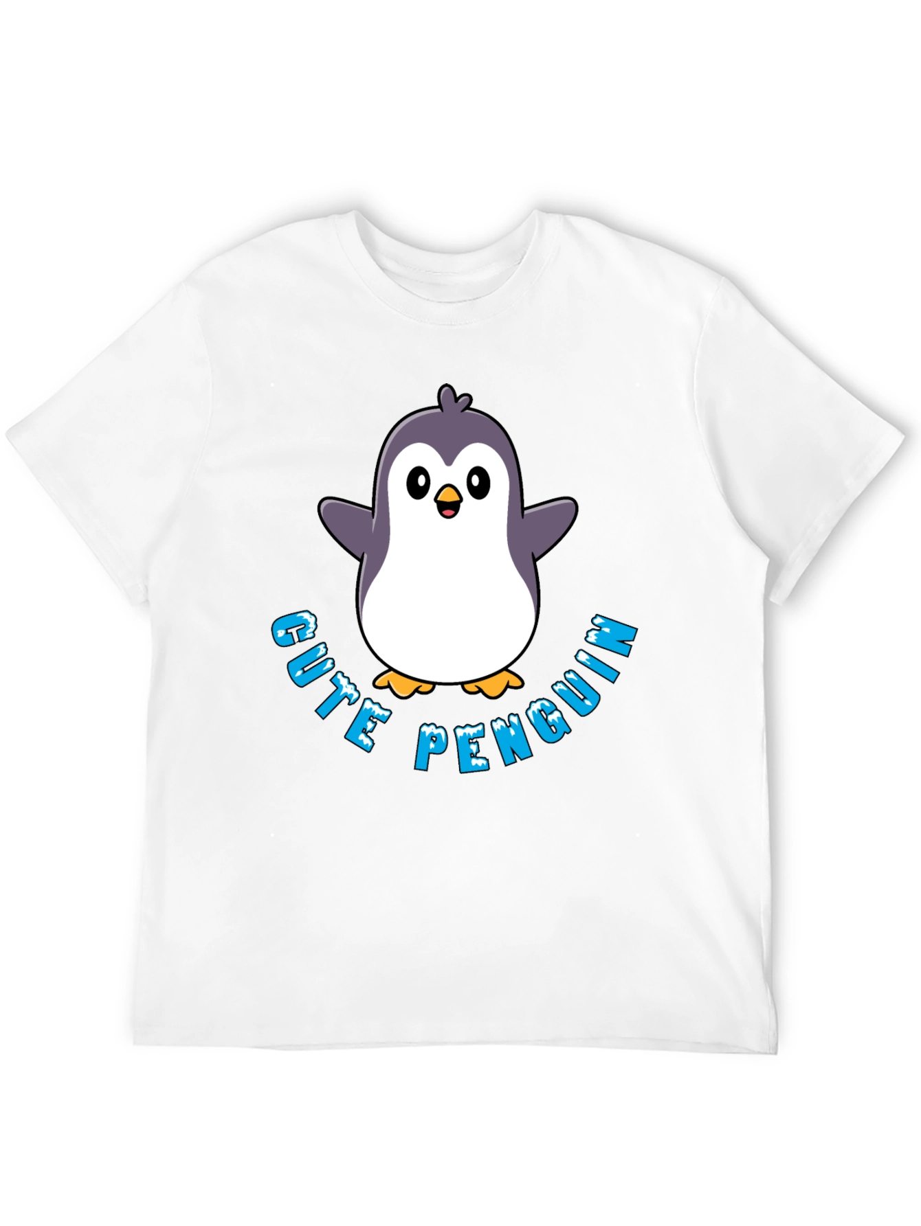 Cute Penguin Graphic T-Shirt - Black