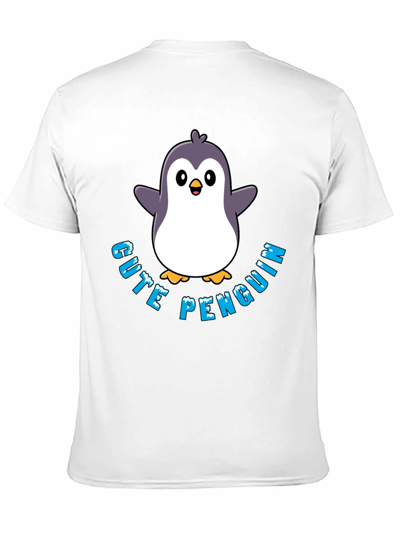 Cute Penguin Graphic T-Shirt - Black