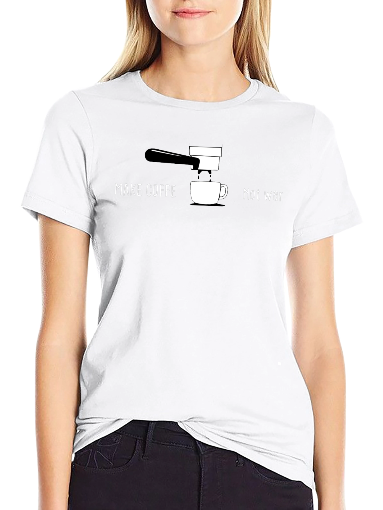 Make Coffee Not War Graphic T-Shirt