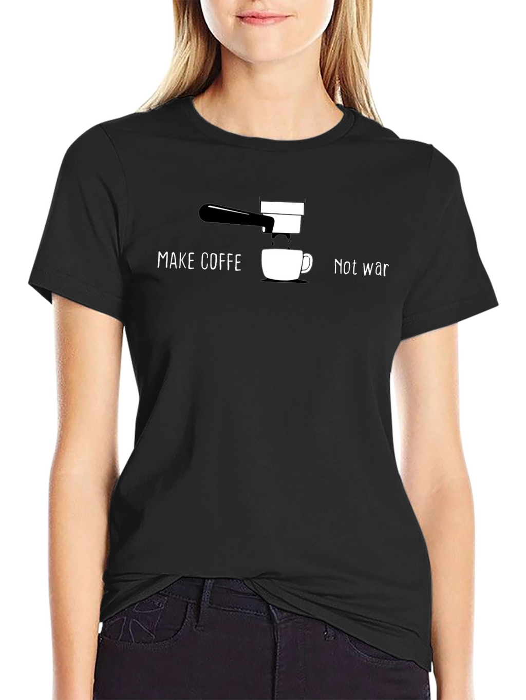 Make Coffee Not War Graphic T-Shirt