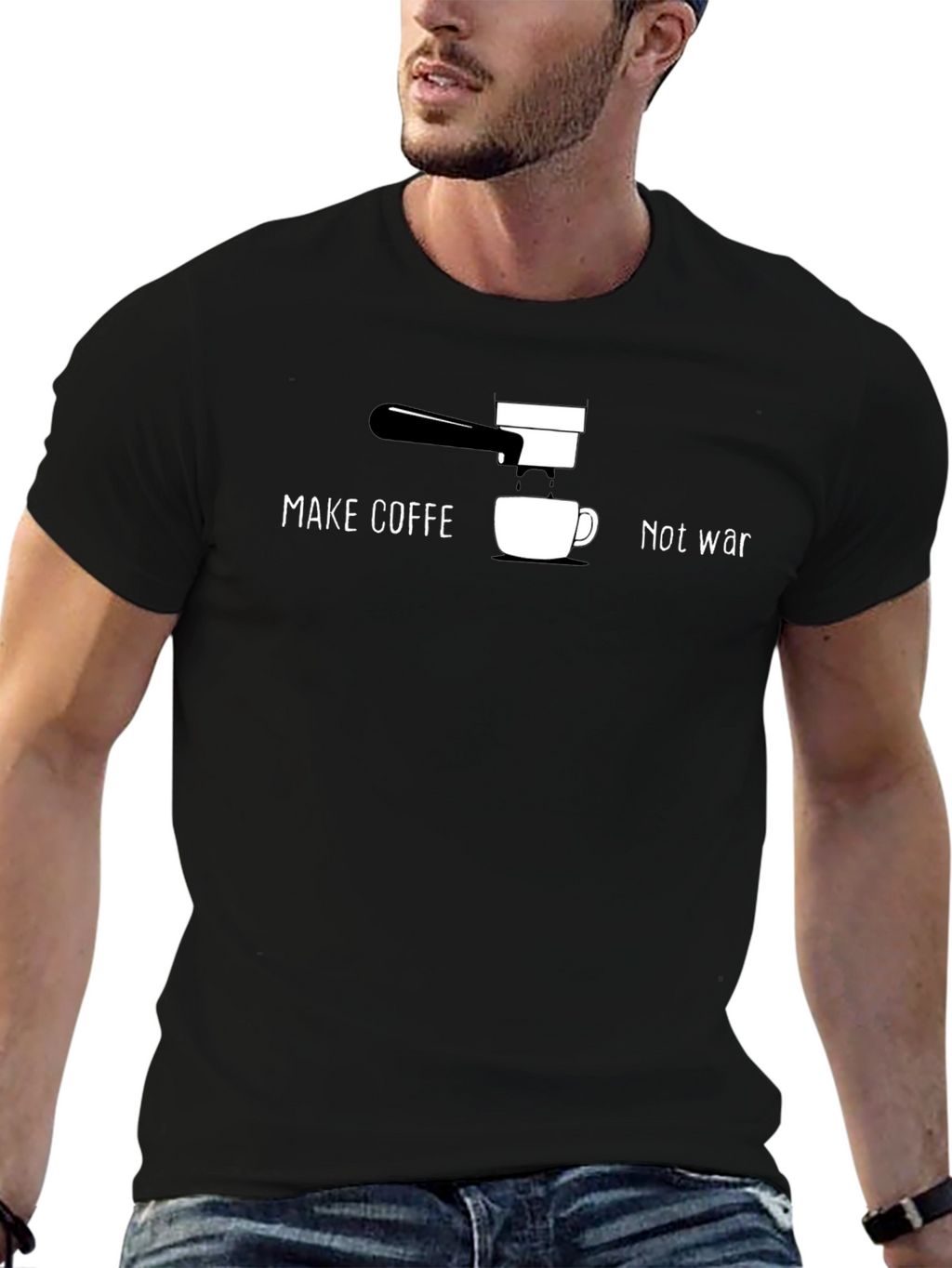 Make Coffee Not War Graphic T-Shirt