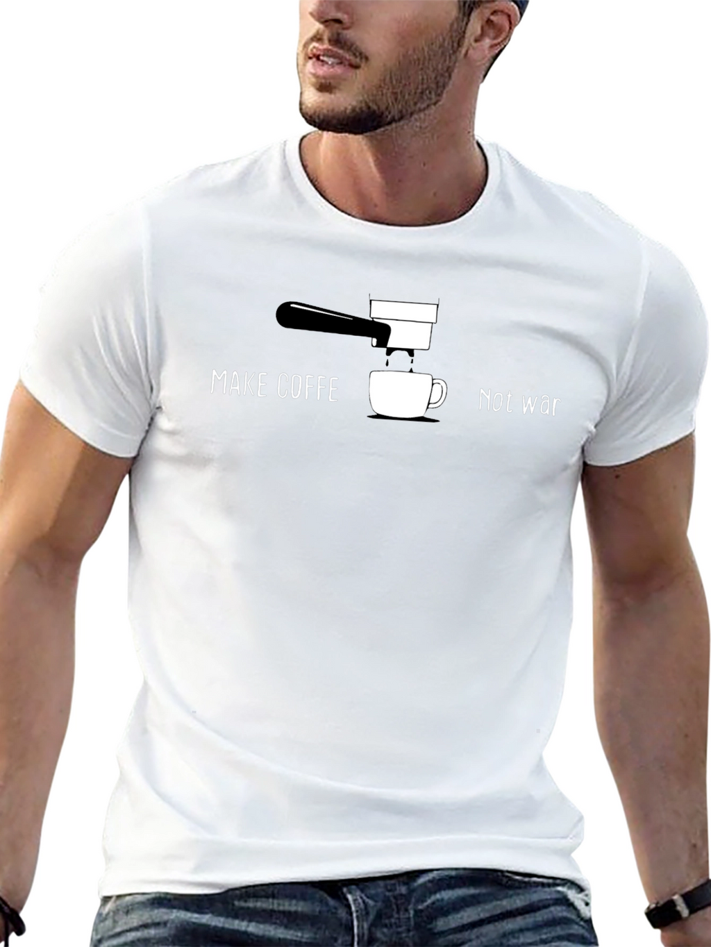 Make Coffee Not War Graphic T-Shirt