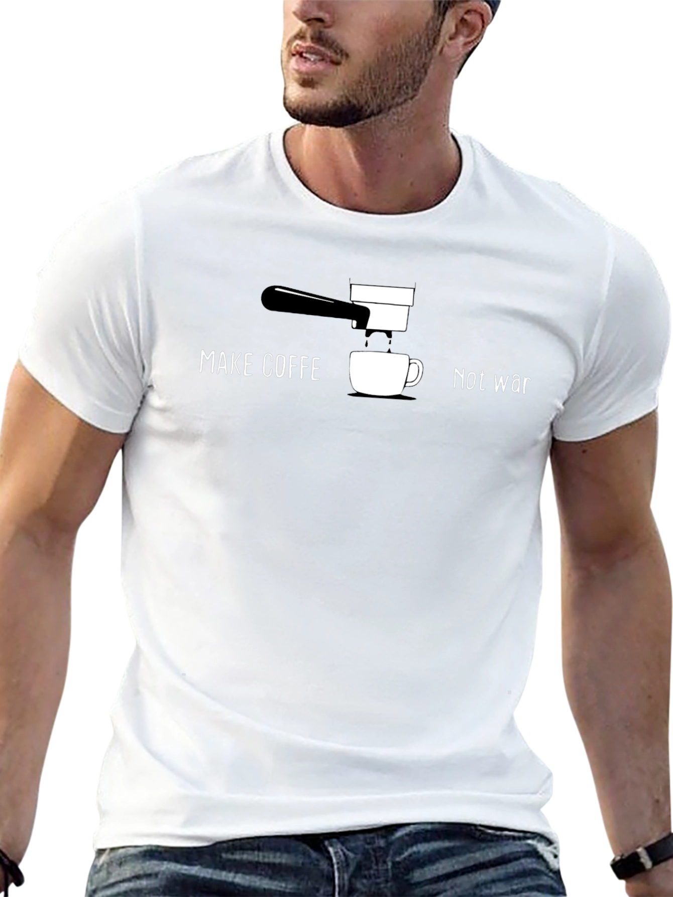 Make Coffee Not War Graphic T-Shirt