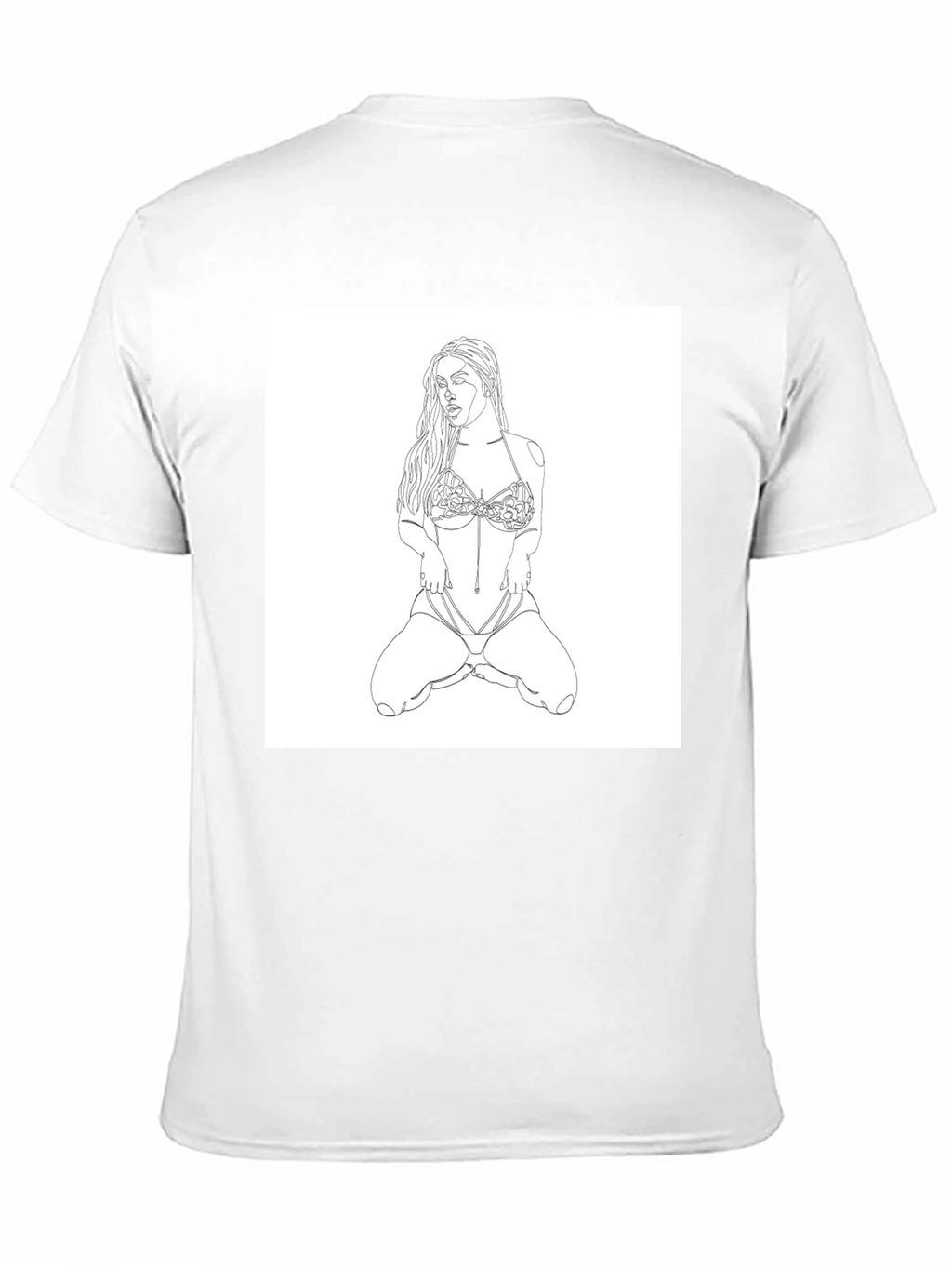 Line Art Woman T-Shirt - Modern Graphic Tee