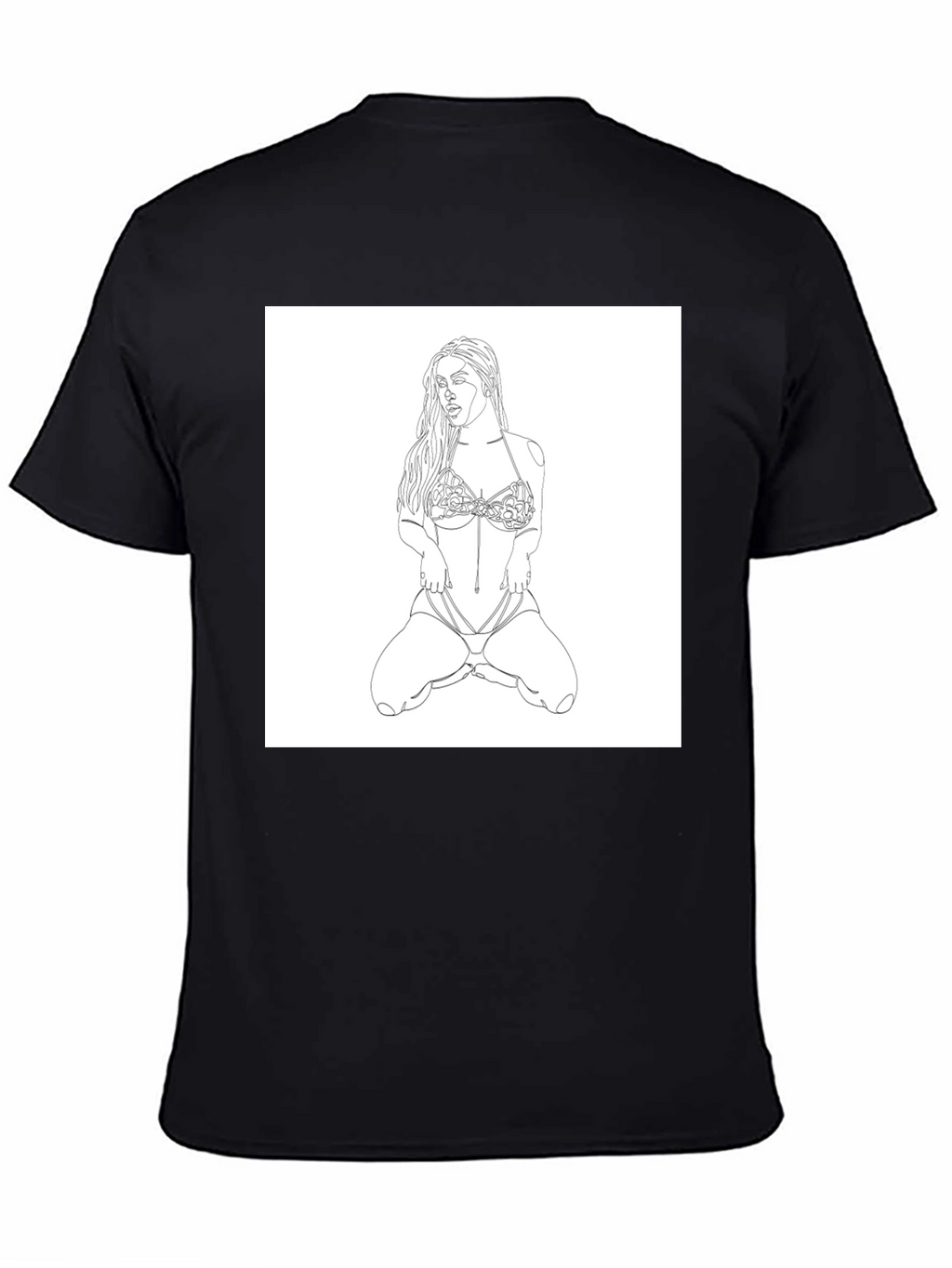 Line Art Woman T-Shirt - Modern Graphic Tee