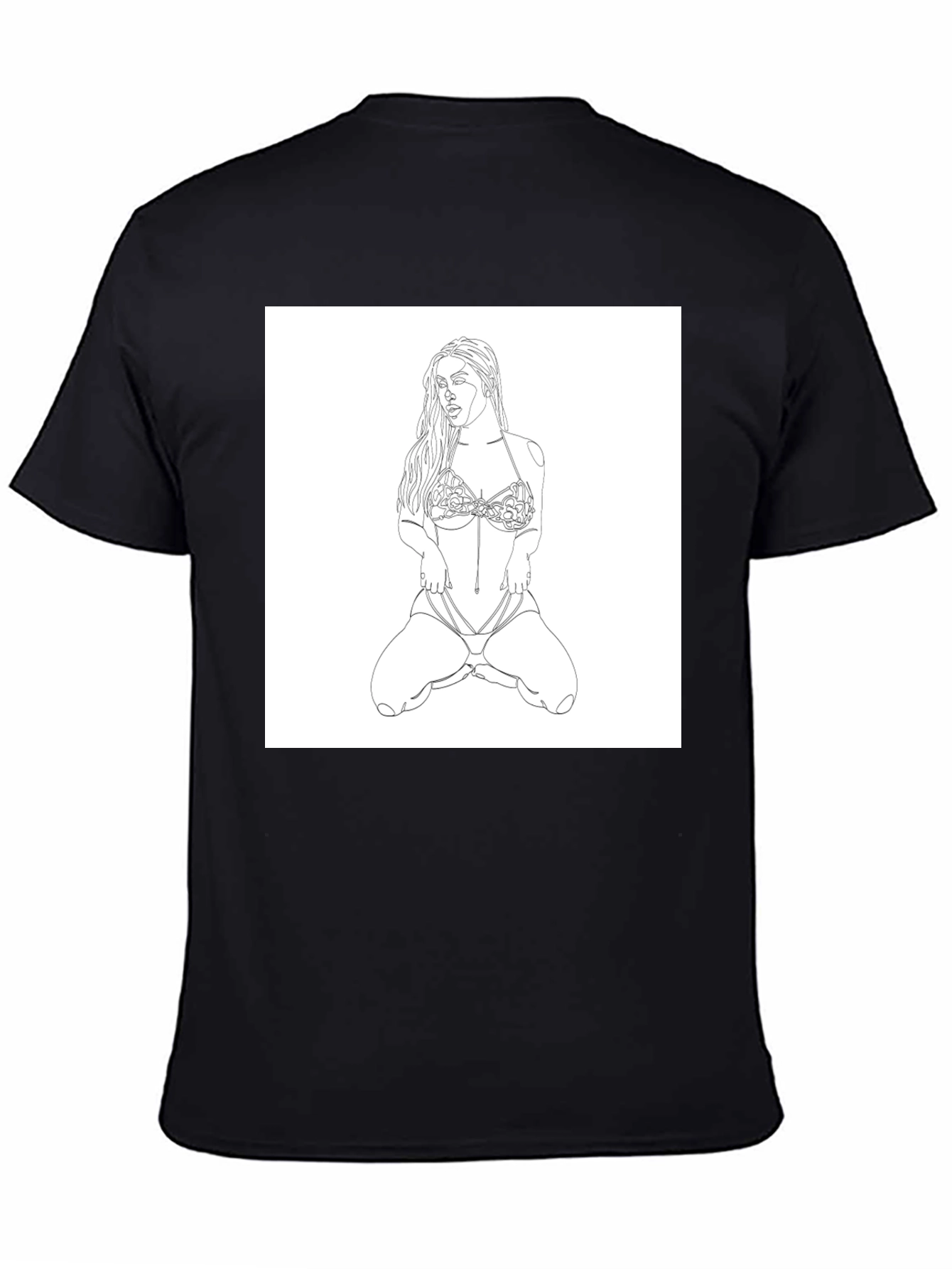 Line Art Woman T-Shirt - Modern Graphic Tee