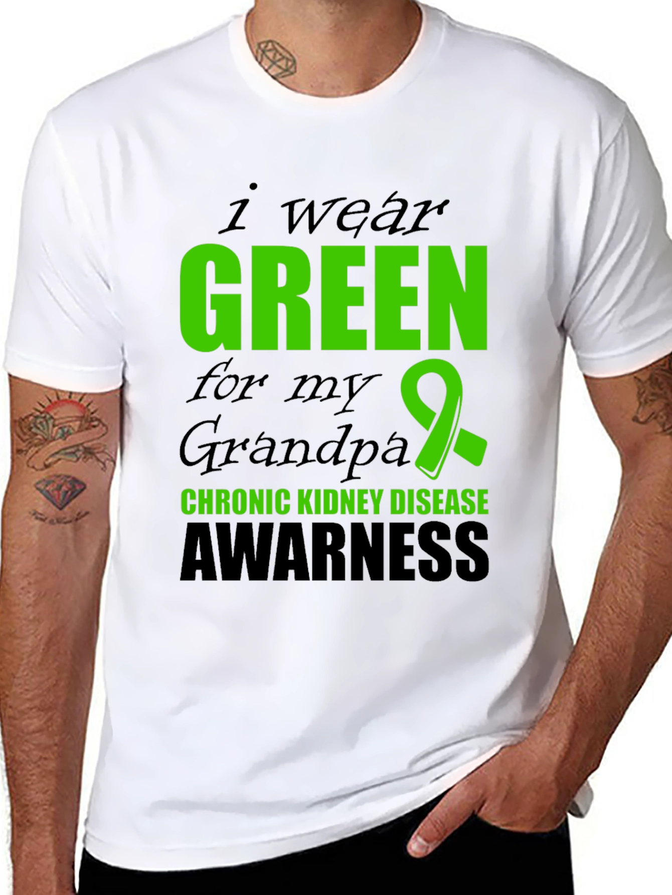 Green Ribbon Chronic Kidney Disease Awareness T-Shirt
