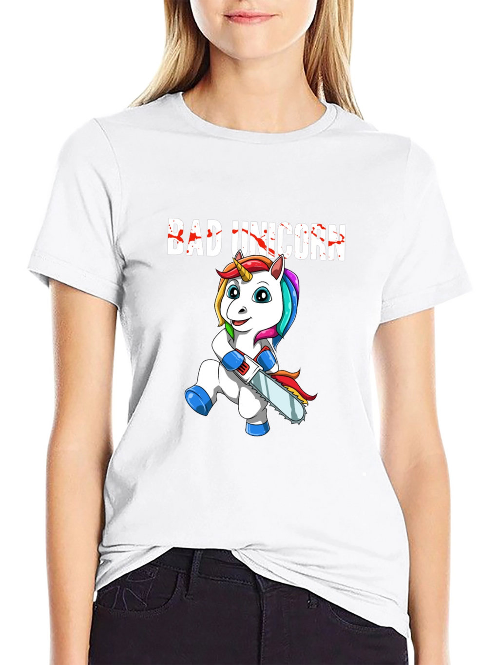 Bad Unicorn Graphic Print T-Shirt