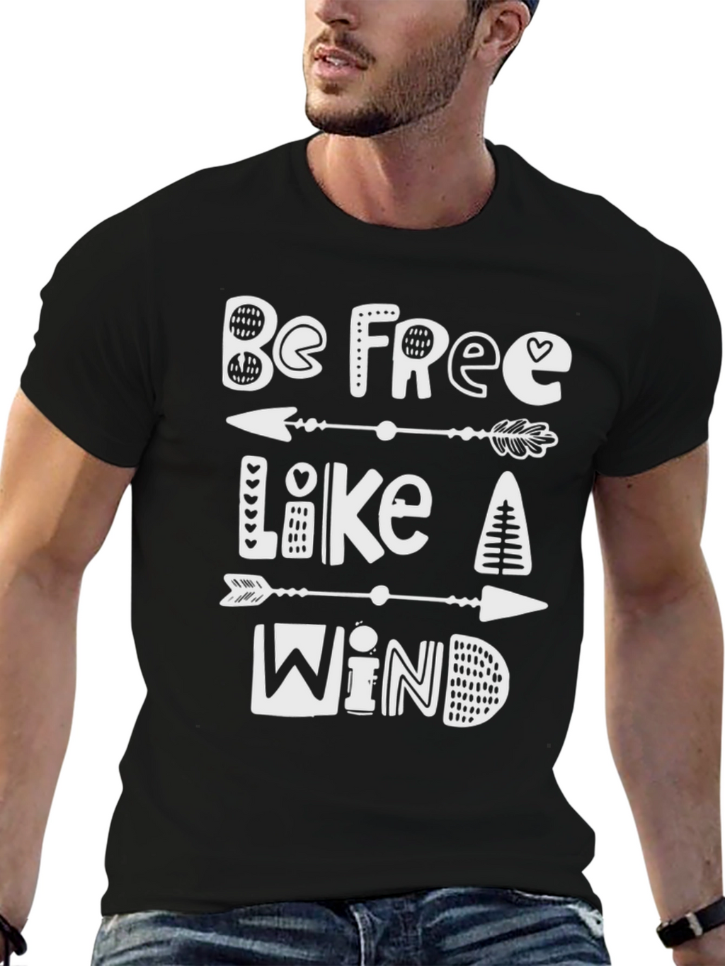 Be Free Like A Wind T-Shirt - Black
