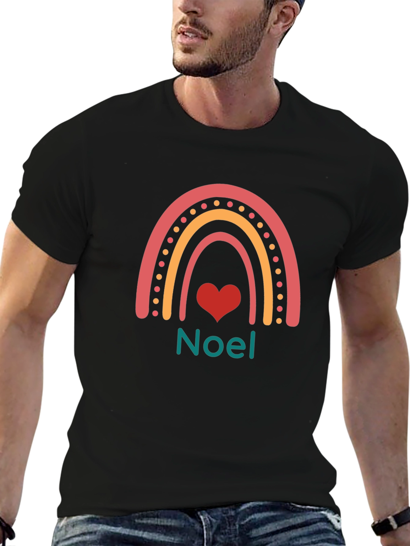 Festive Noel Rainbow Heart T-Shirt