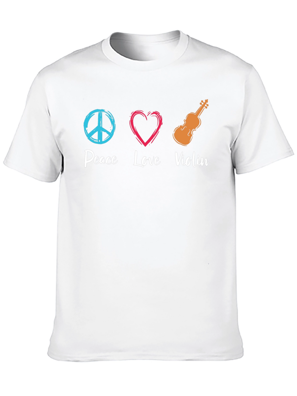 Peace Love Violin Graphic T-Shirt
