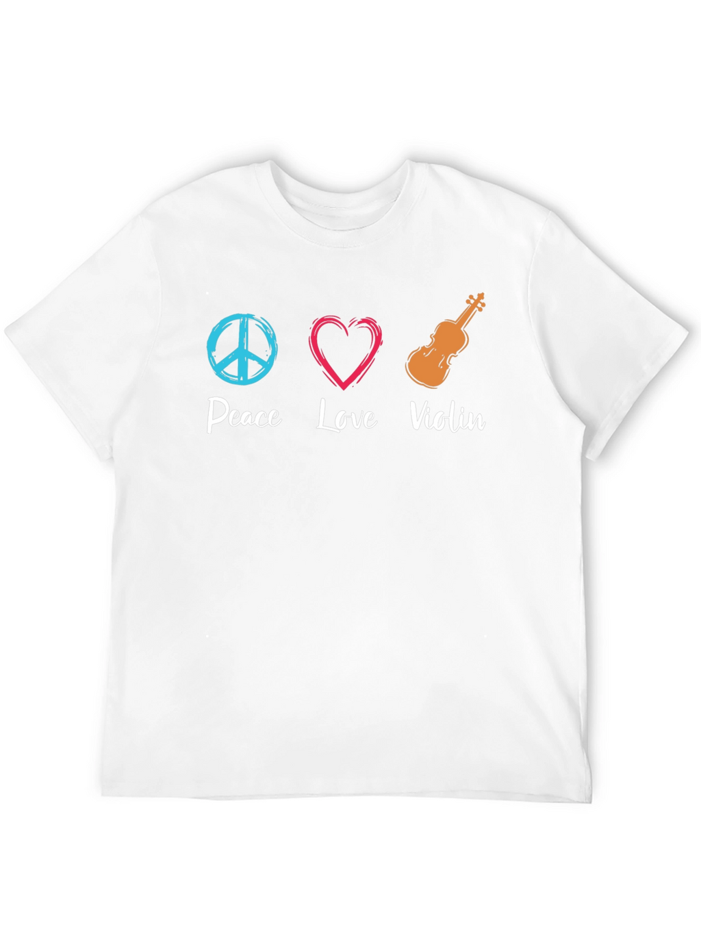 Peace Love Violin Graphic T-Shirt