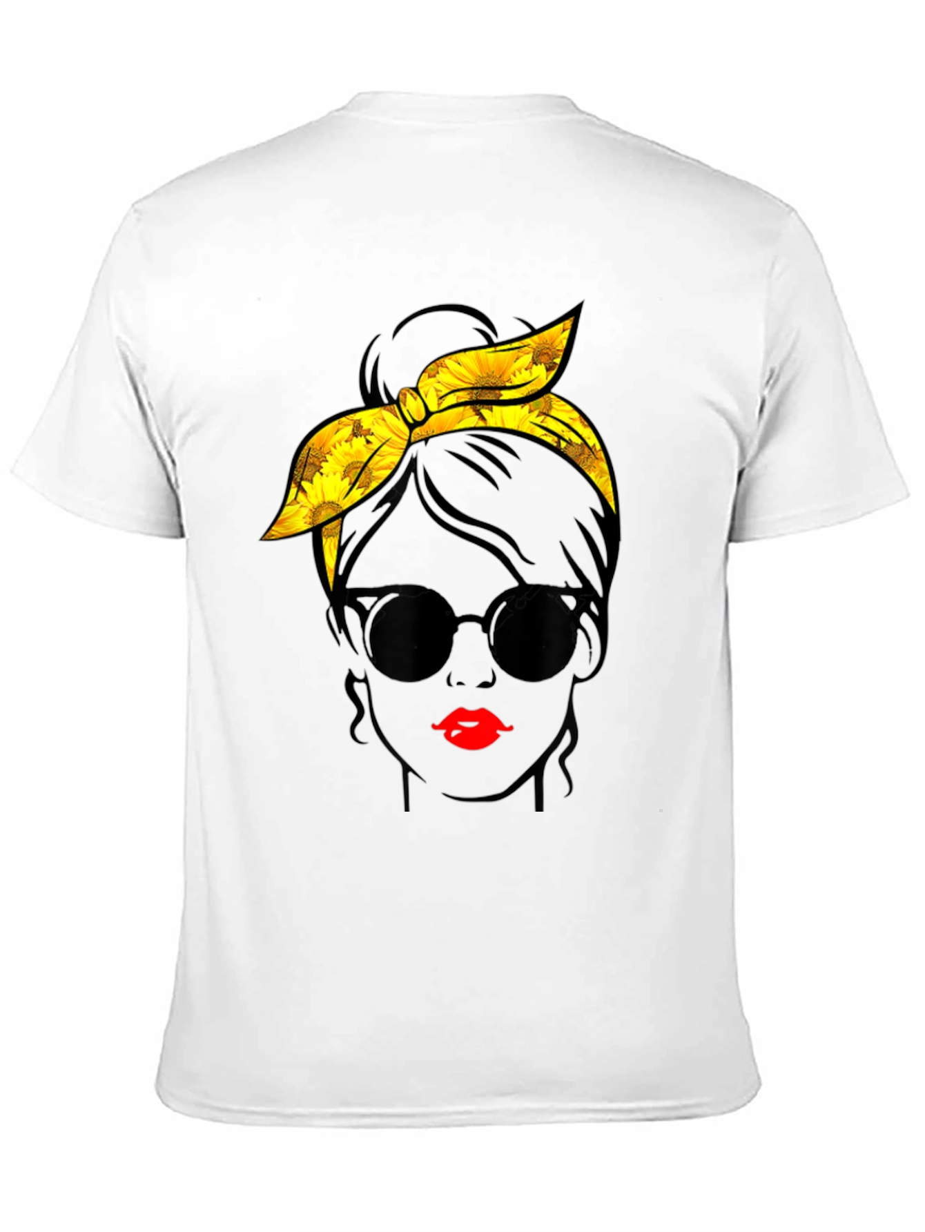 Sunflower Messy Bun Graphic Tee - Black