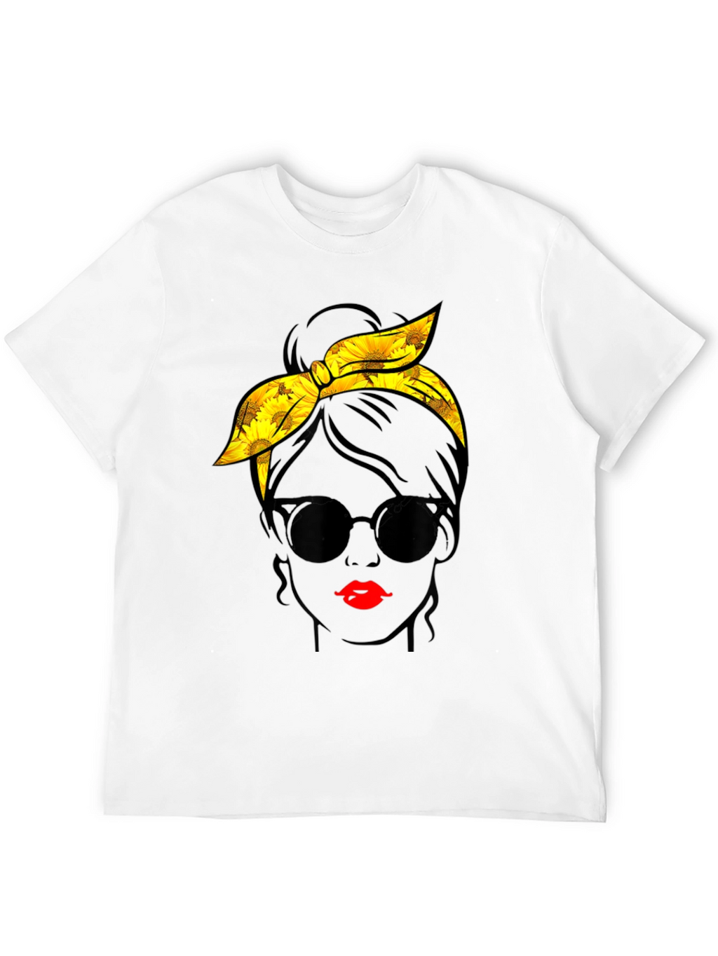 Sunflower Messy Bun Graphic Tee - Black