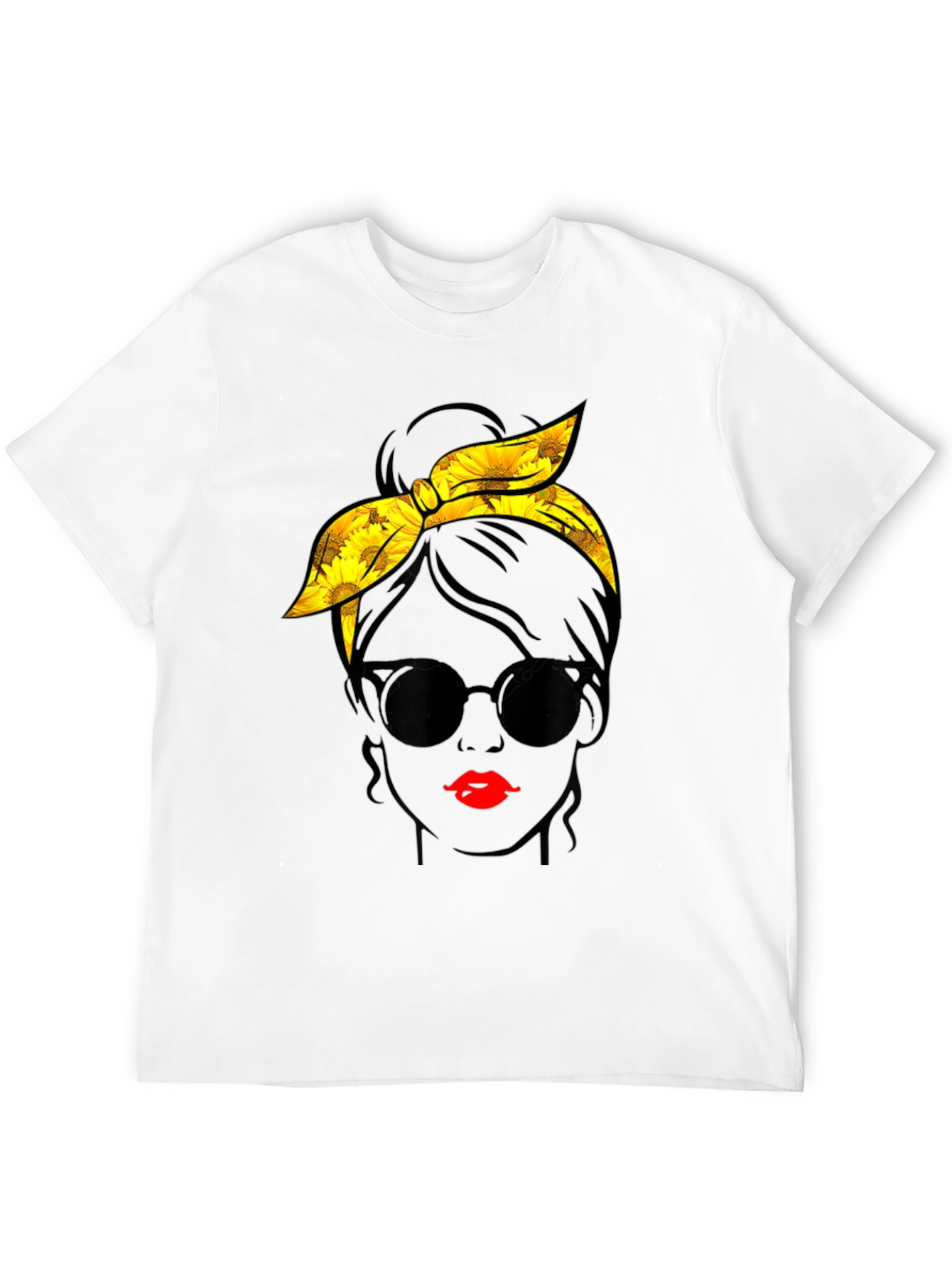 Sunflower Messy Bun Graphic Tee - Black