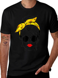 Sunflower Messy Bun Graphic Tee - Black
