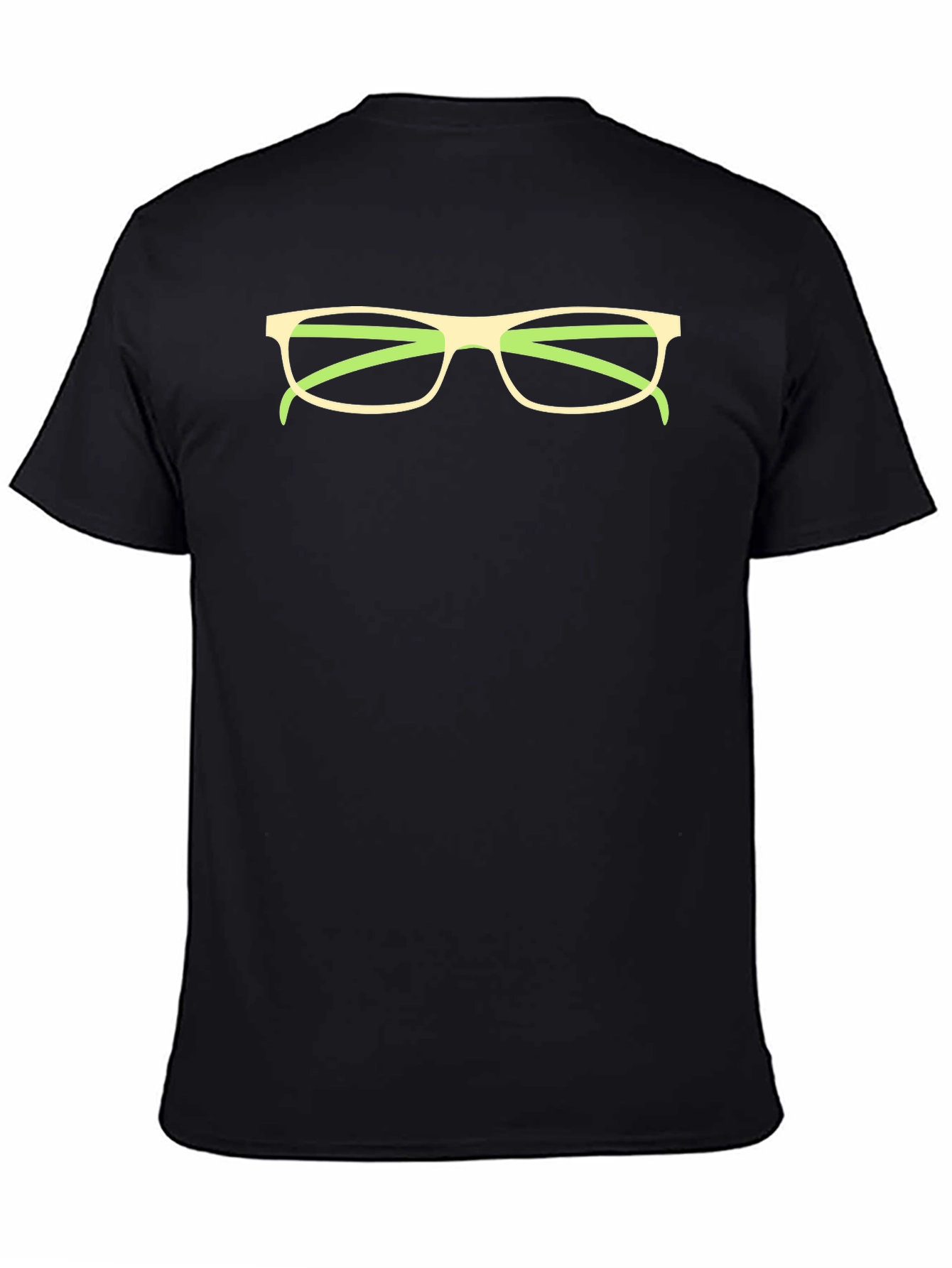 Funny Glasses Graphic Tee - Black Cotton T-Shirt