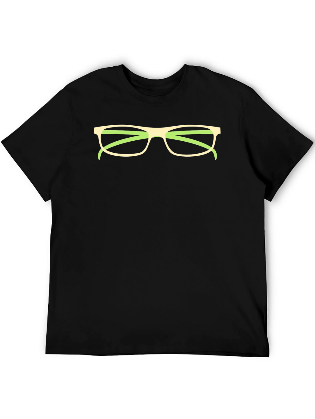 Funny Glasses Graphic Tee - Black Cotton T-Shirt