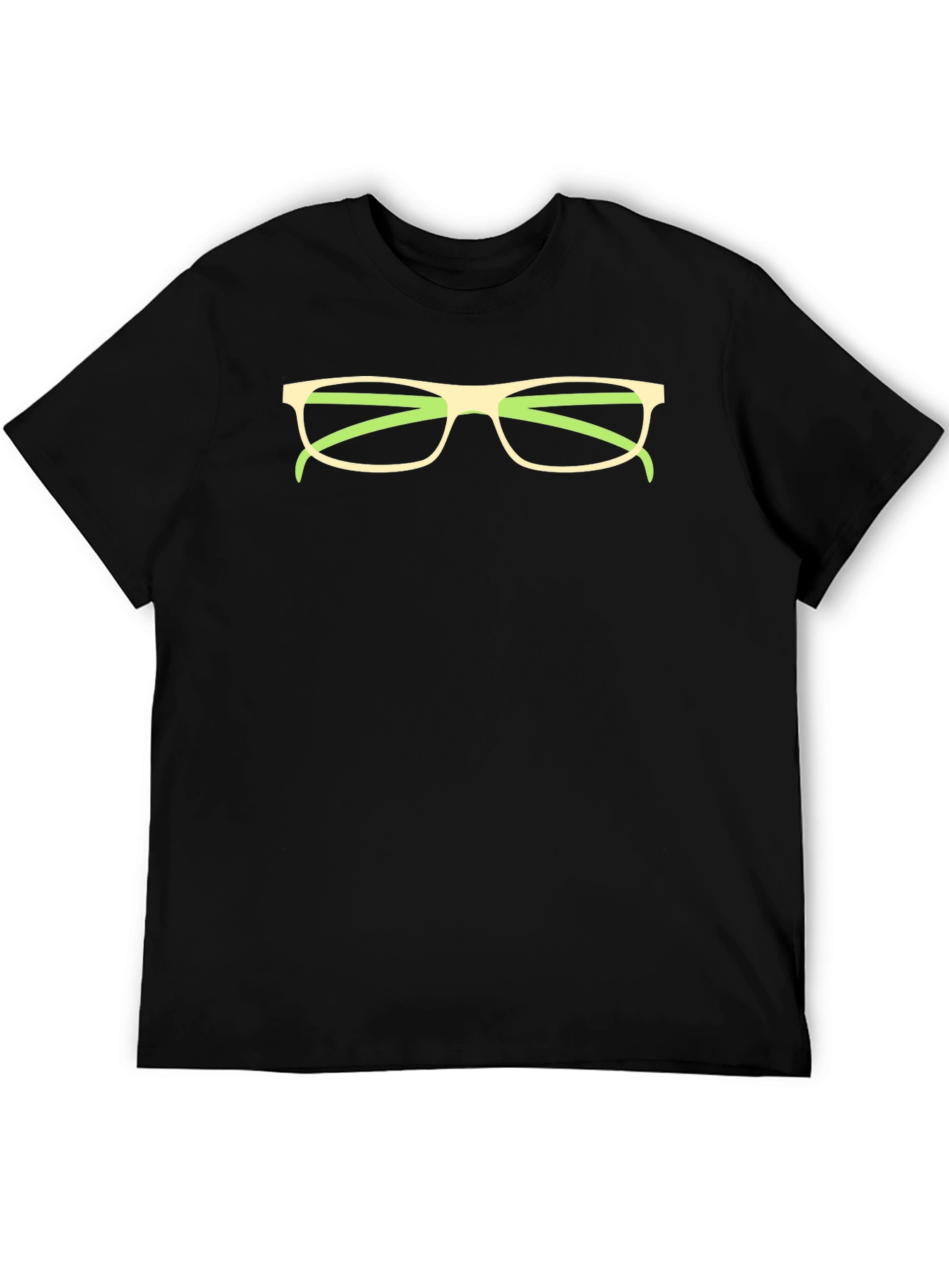 Funny Glasses Graphic Tee - Black Cotton T-Shirt