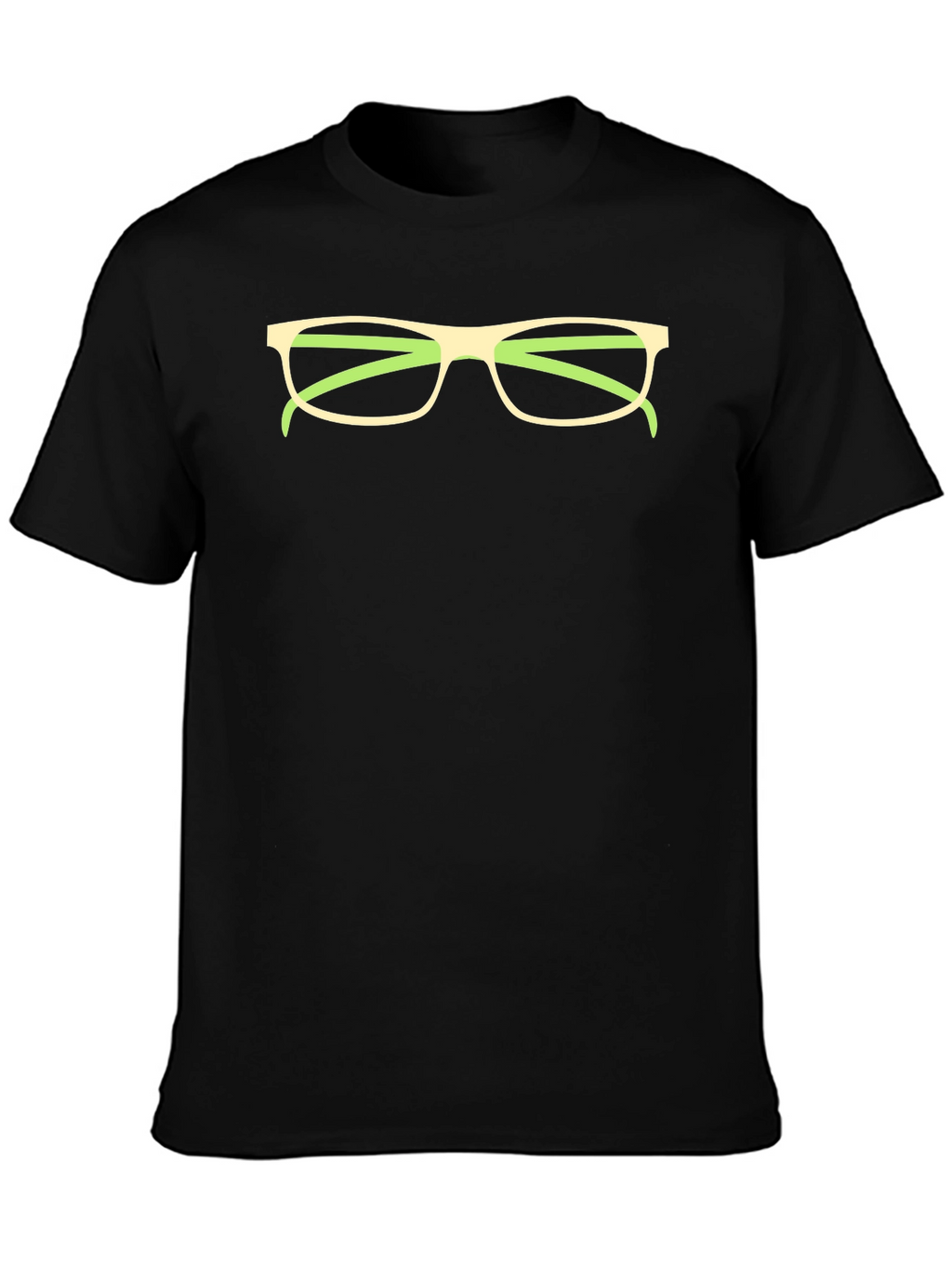 Funny Glasses Graphic Tee - Black Cotton T-Shirt